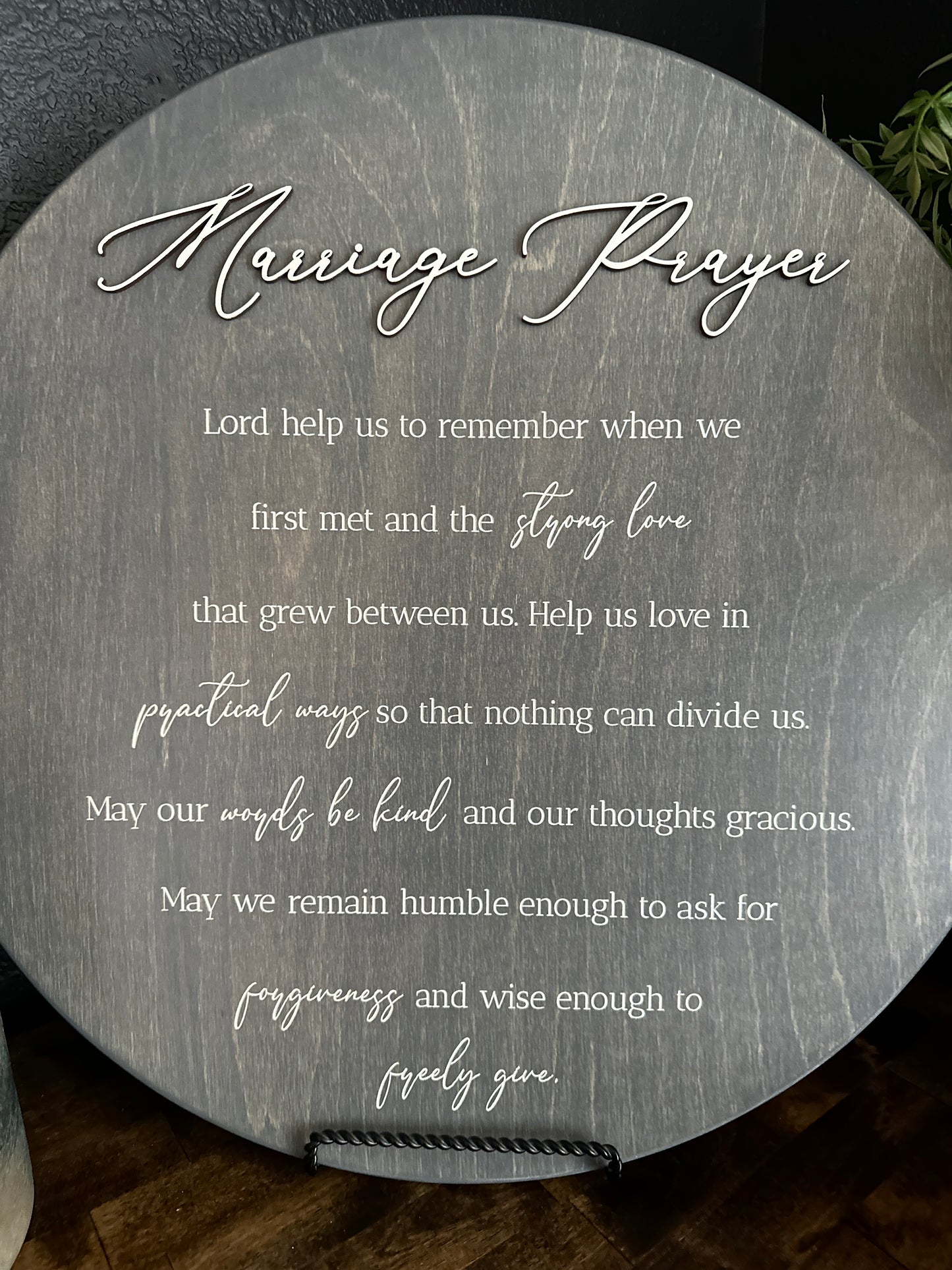 Marriage Prayer Sign in Heather Gray