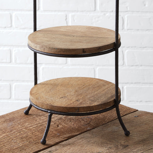 Two-Tier White and Black Metal Tray