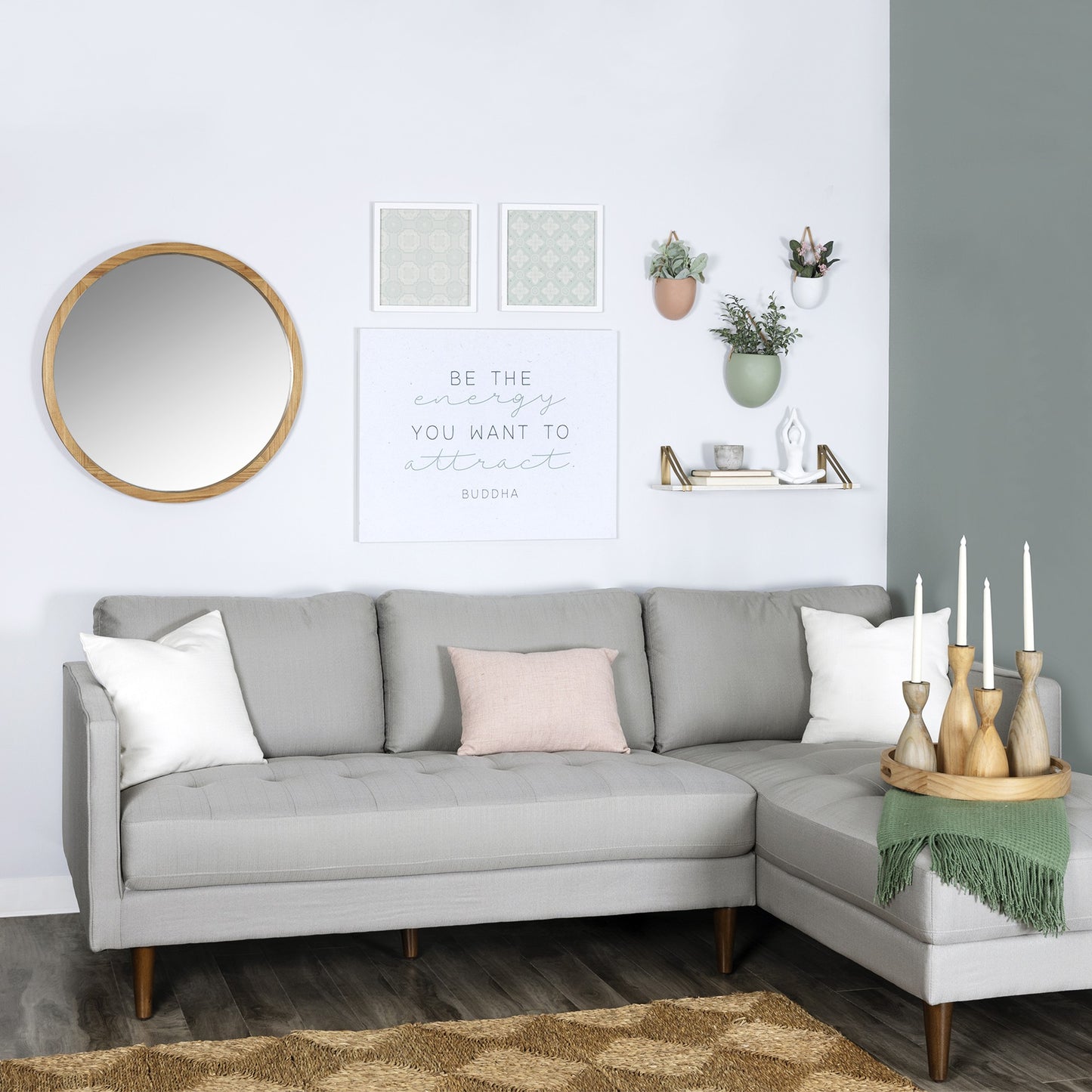 24" X 30" White Be The Energy Hanging Text Wall Decor