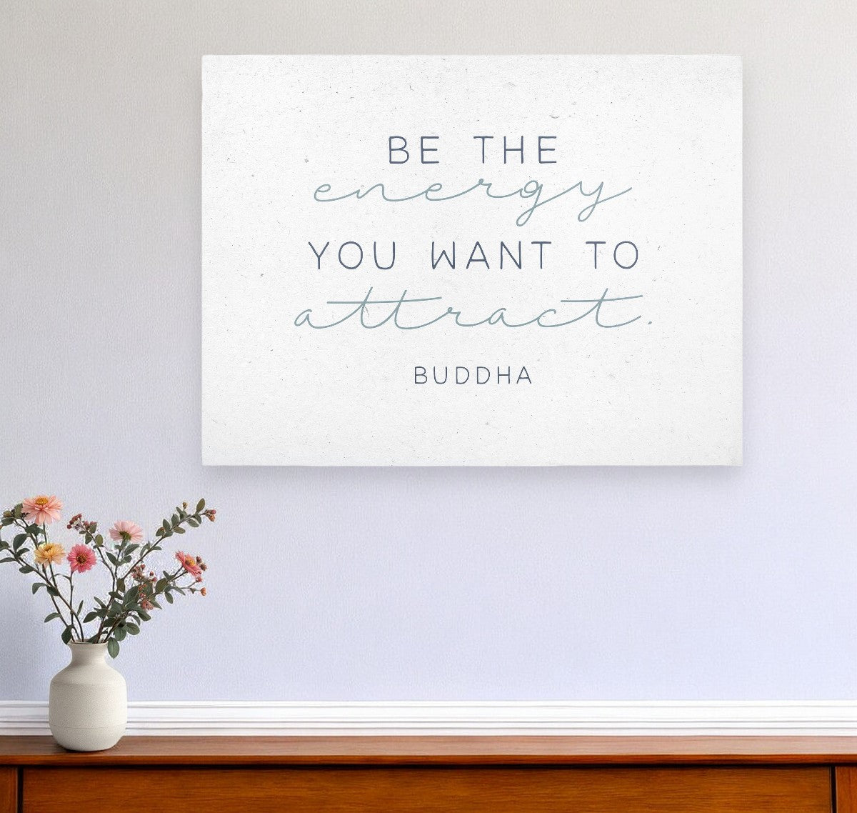 24" X 30" White Be The Energy Hanging Text Wall Decor
