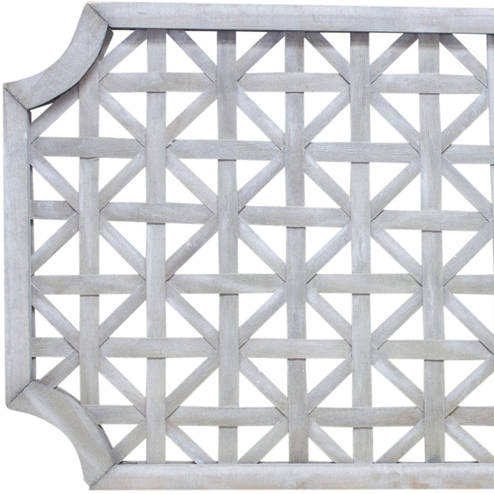 Set of Two Gray Geometric Solid Wood Framed Art