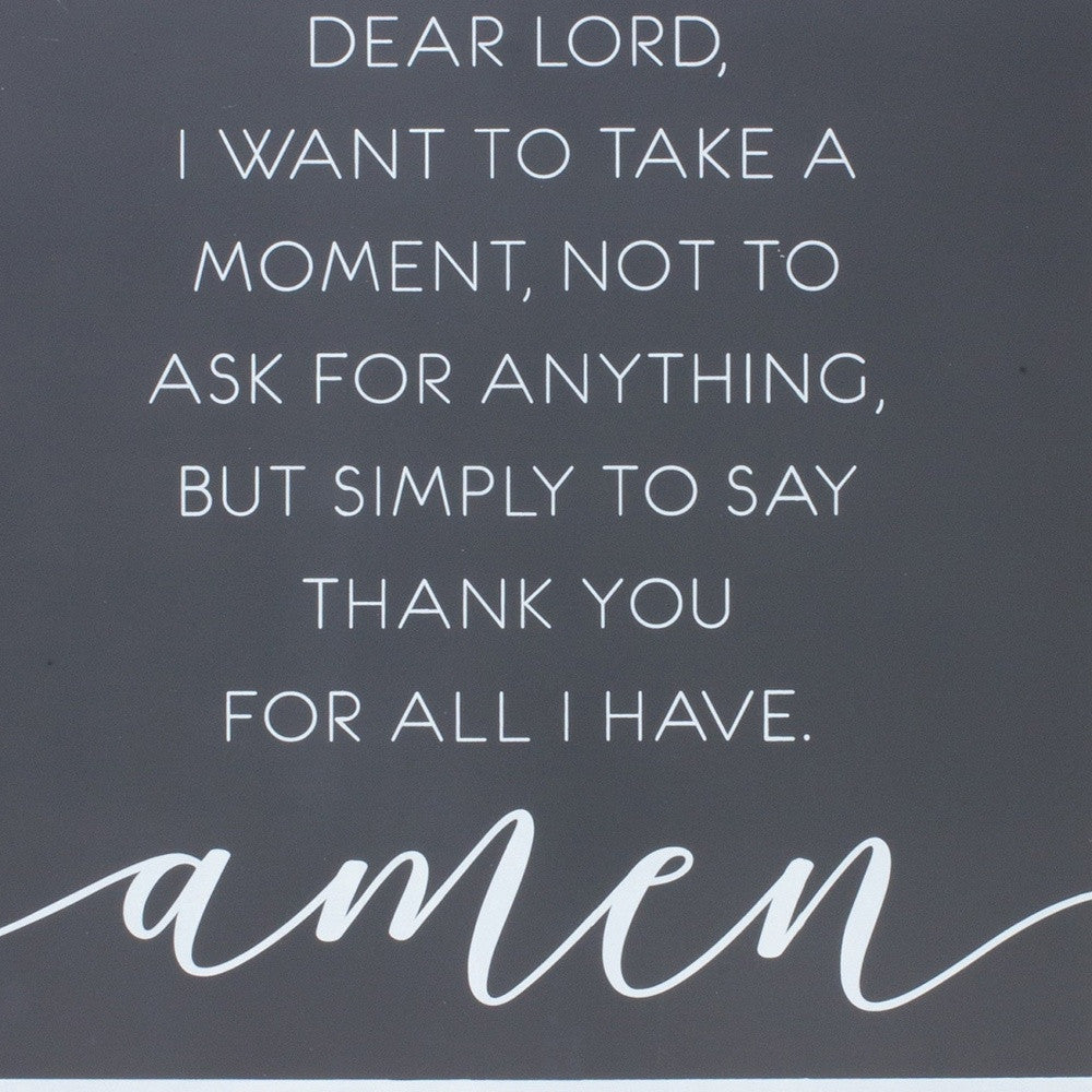 20" X 20" Gray And White Thankful Prayer Square Prayer Wall Decor