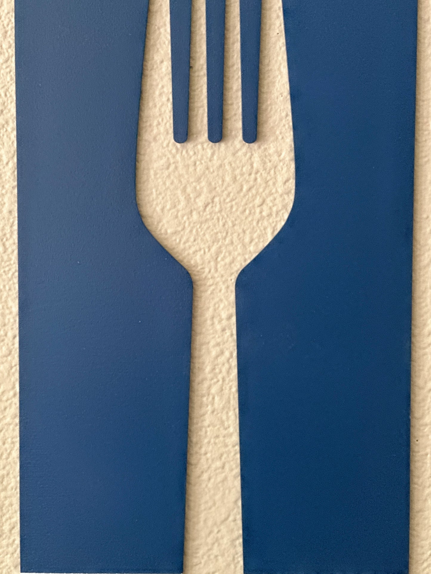 Fork, Knife, & Spoon Wall Hanging, Blue + White