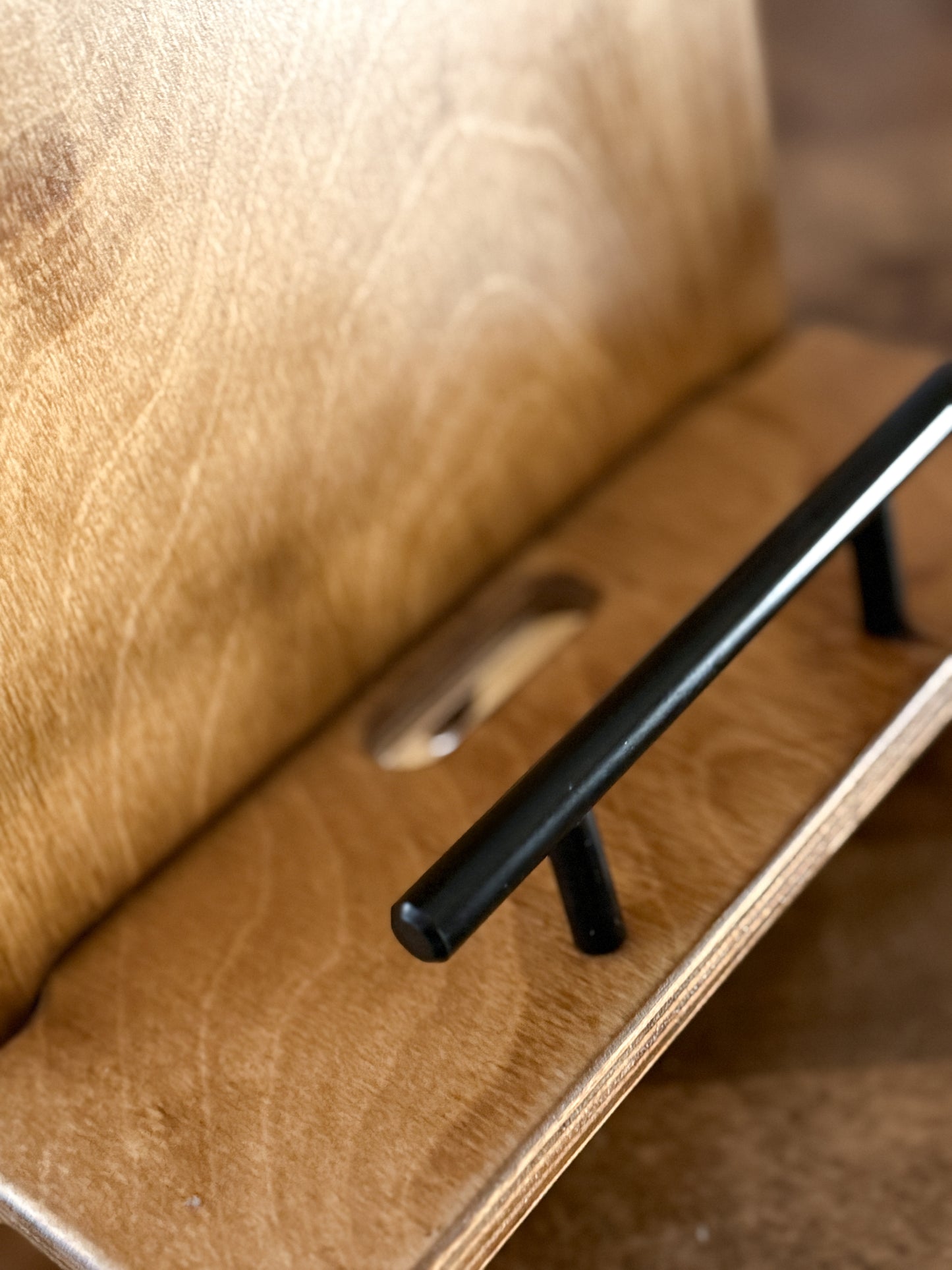 Clean and Simple Minimalist Golden Oak Stain Cookbook Holder