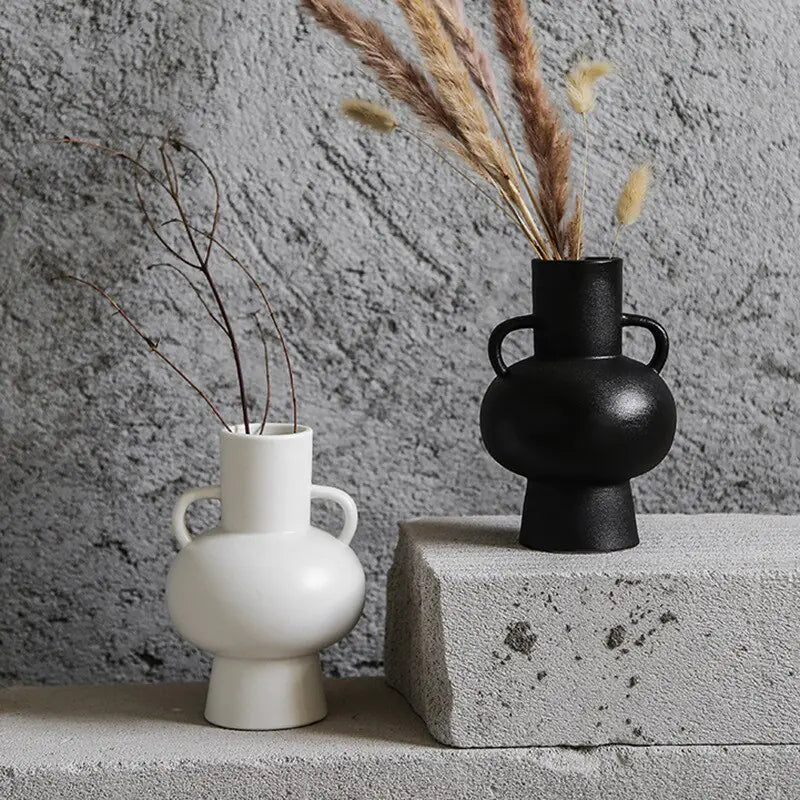 White or Black Ceramic Vases