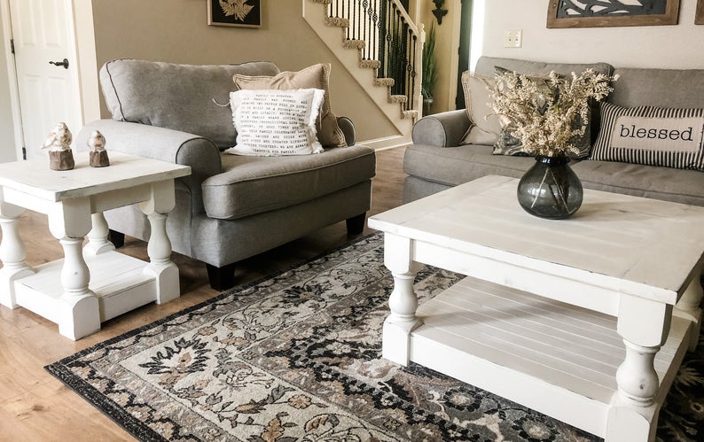 Baluster Distressed Farmhouse Style Table