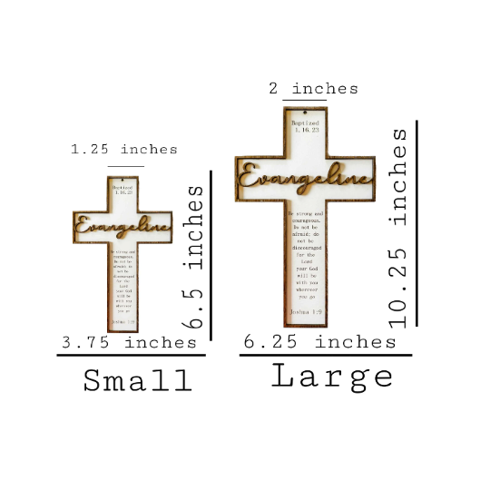 Engraved Baptism Cross, "Caterina"