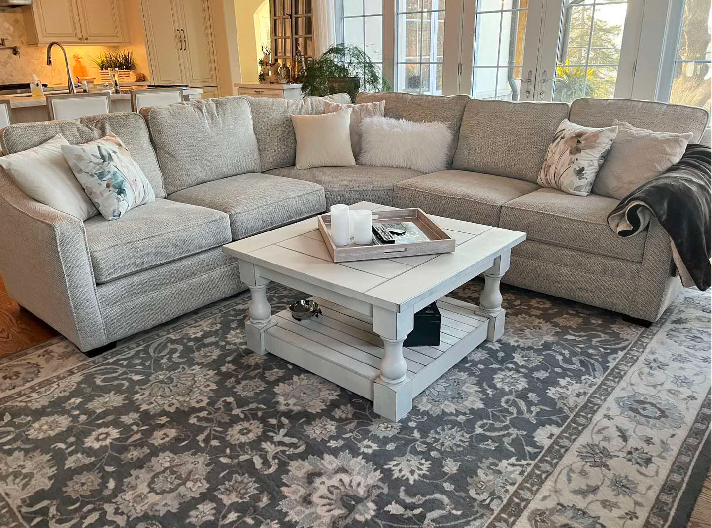 Baluster Distressed Farmhouse Style Table