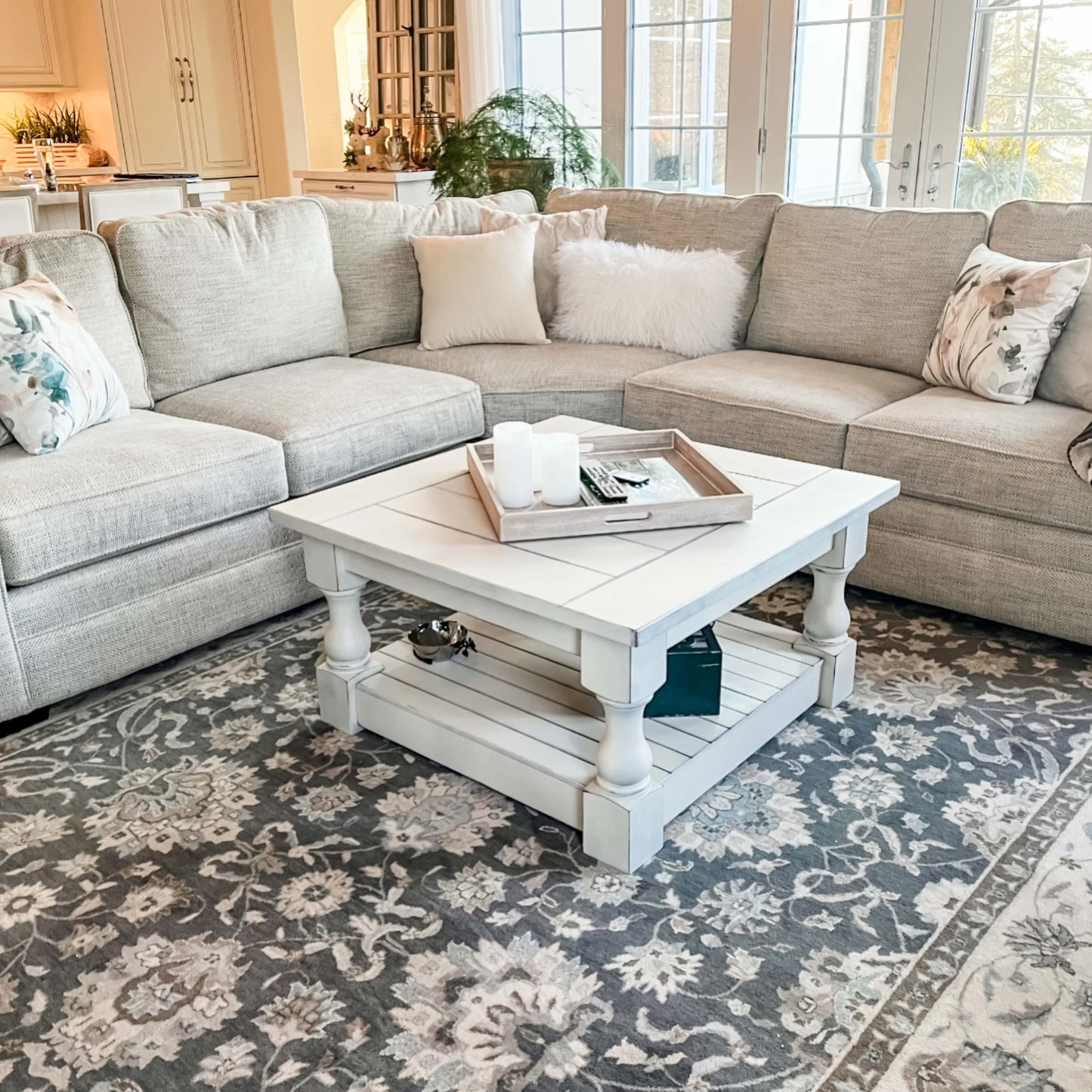 Baluster Distressed Farmhouse Style Table