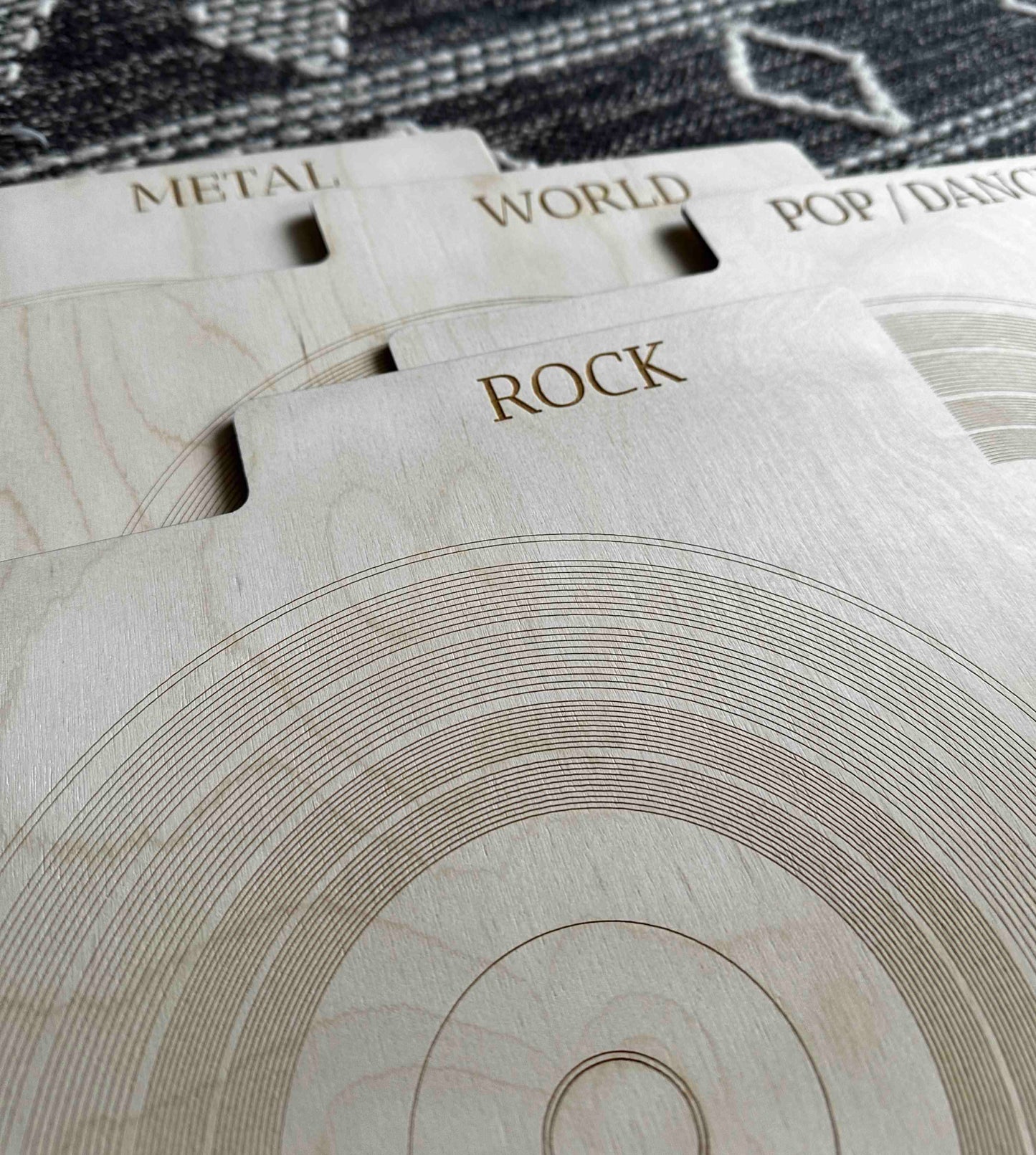 Vinyl Album Dividers, Raw Wood