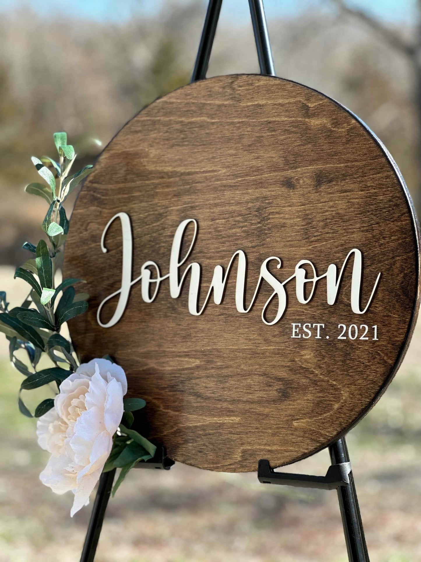 Engraved Wedding or Family Name Sign