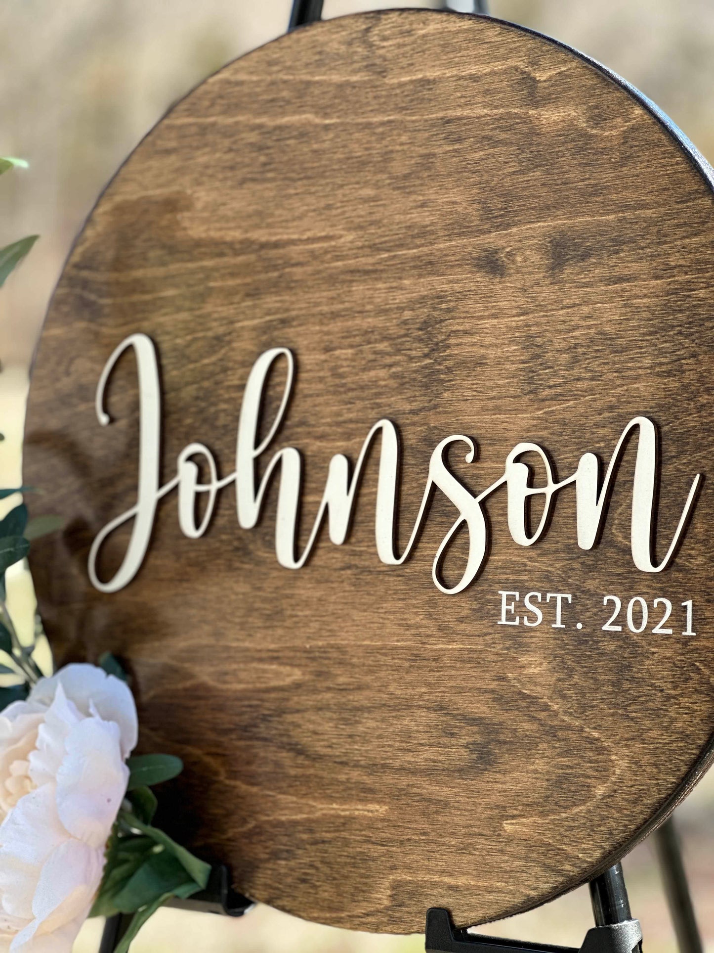 Engraved Wedding or Family Name Sign