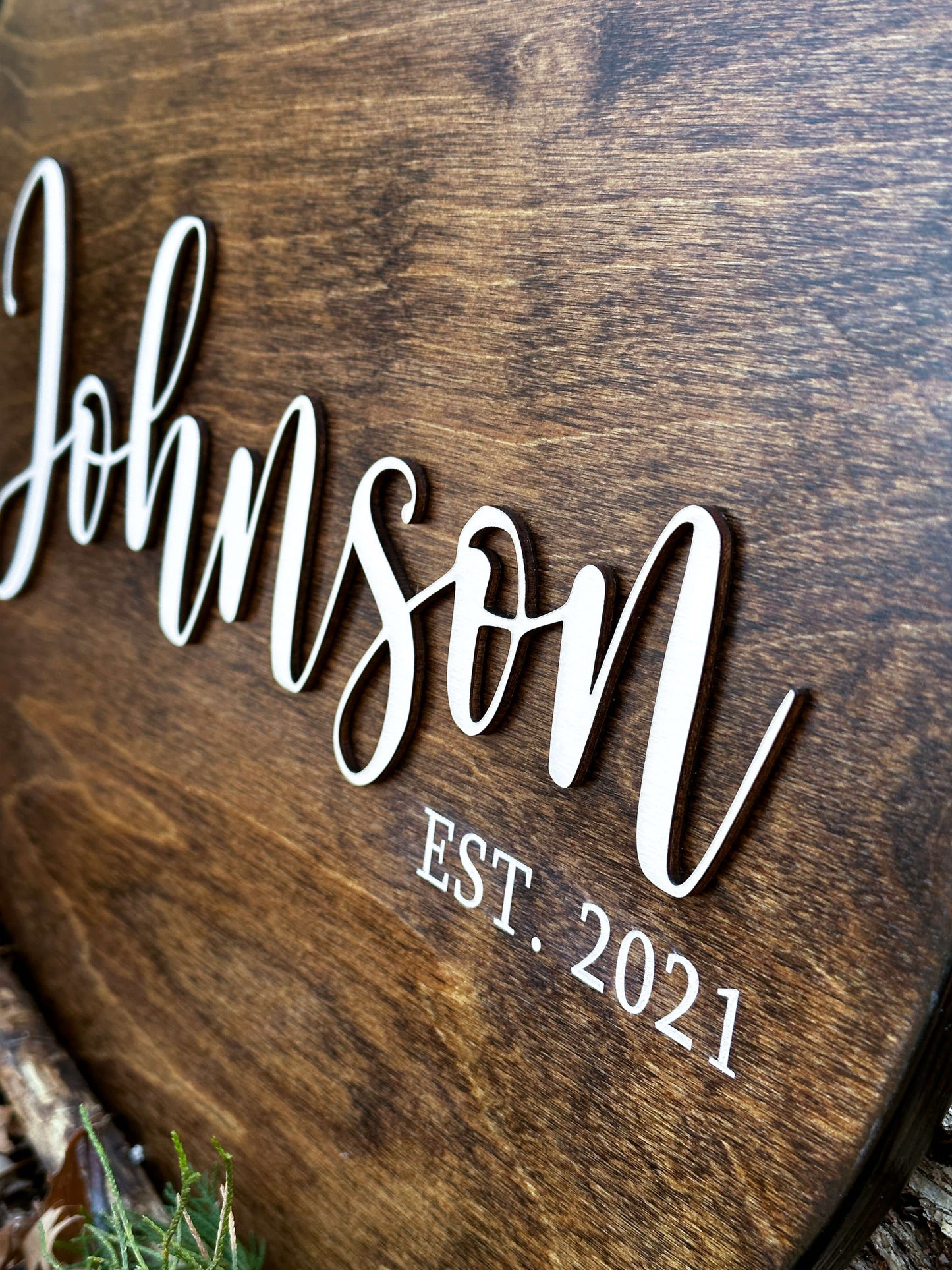 Engraved Wedding or Family Name Sign