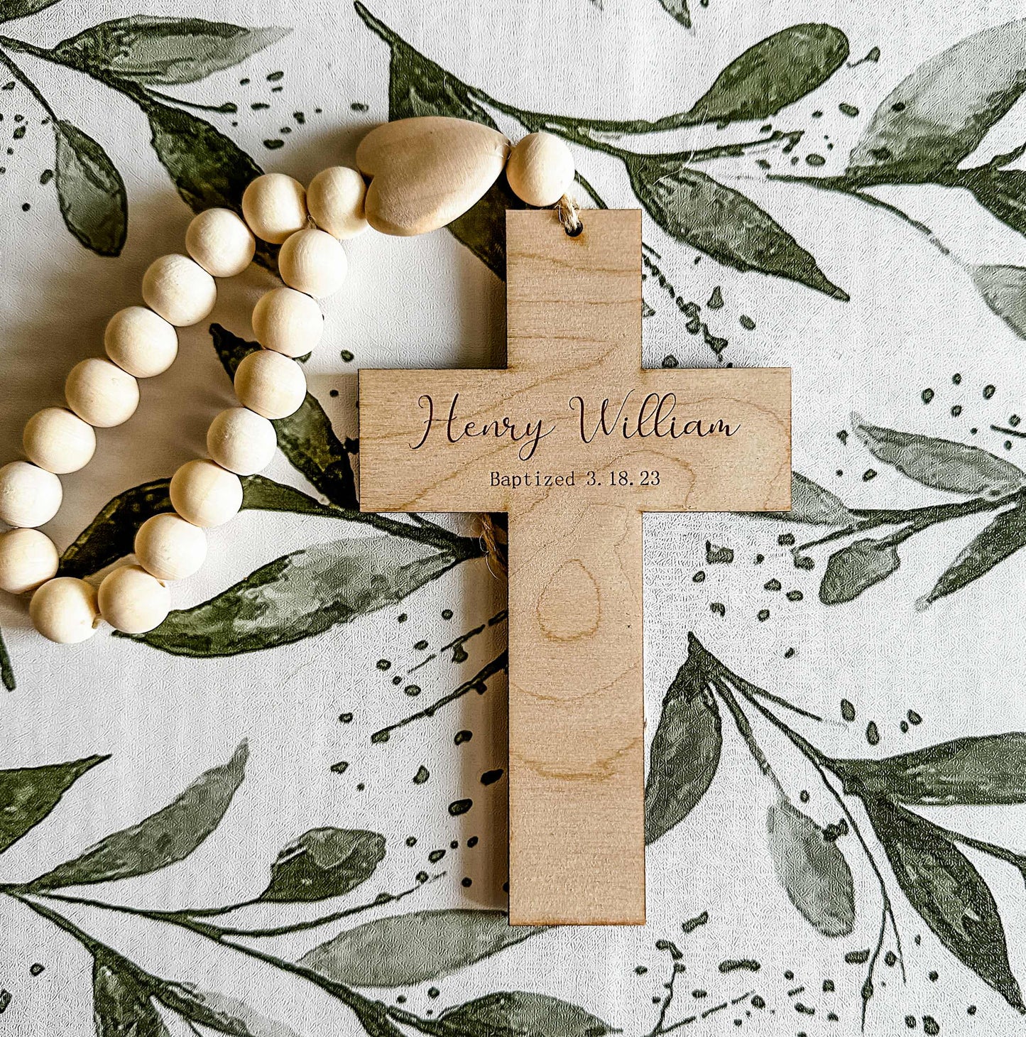 Engraved Baptism Cross, "Clara"