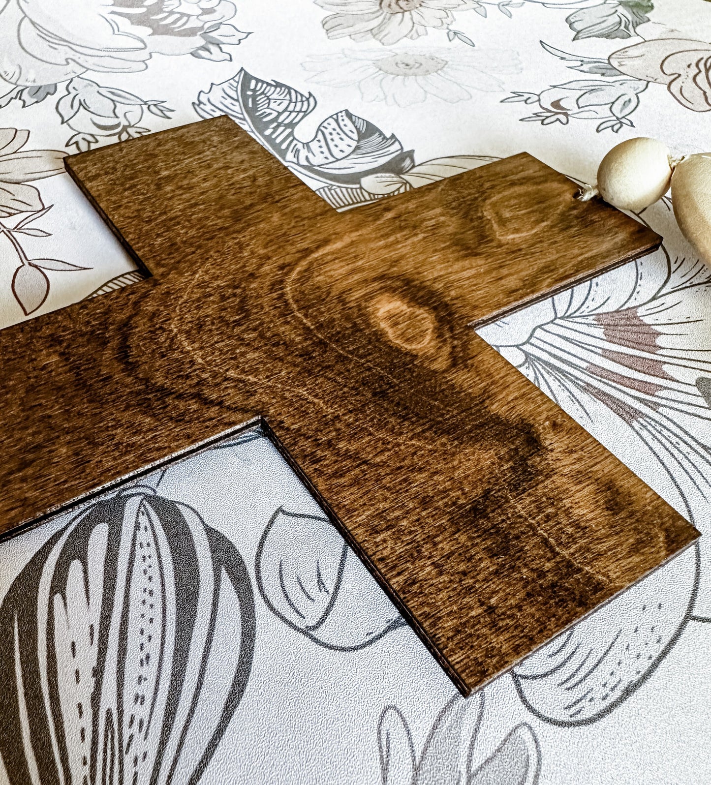 Minimalist Wooden Cross in Warm Brown