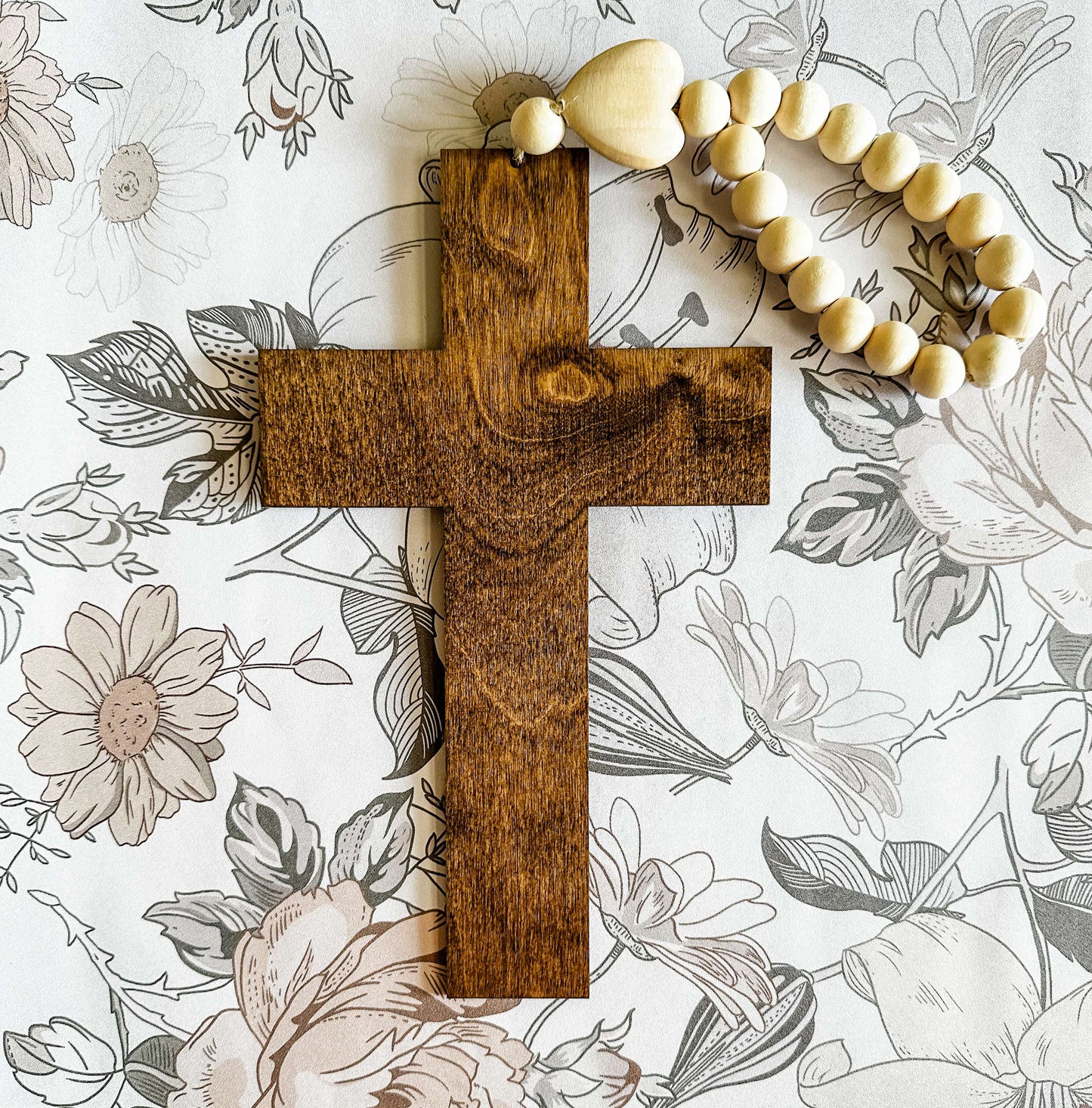 Minimalist Wooden Cross in Warm Brown