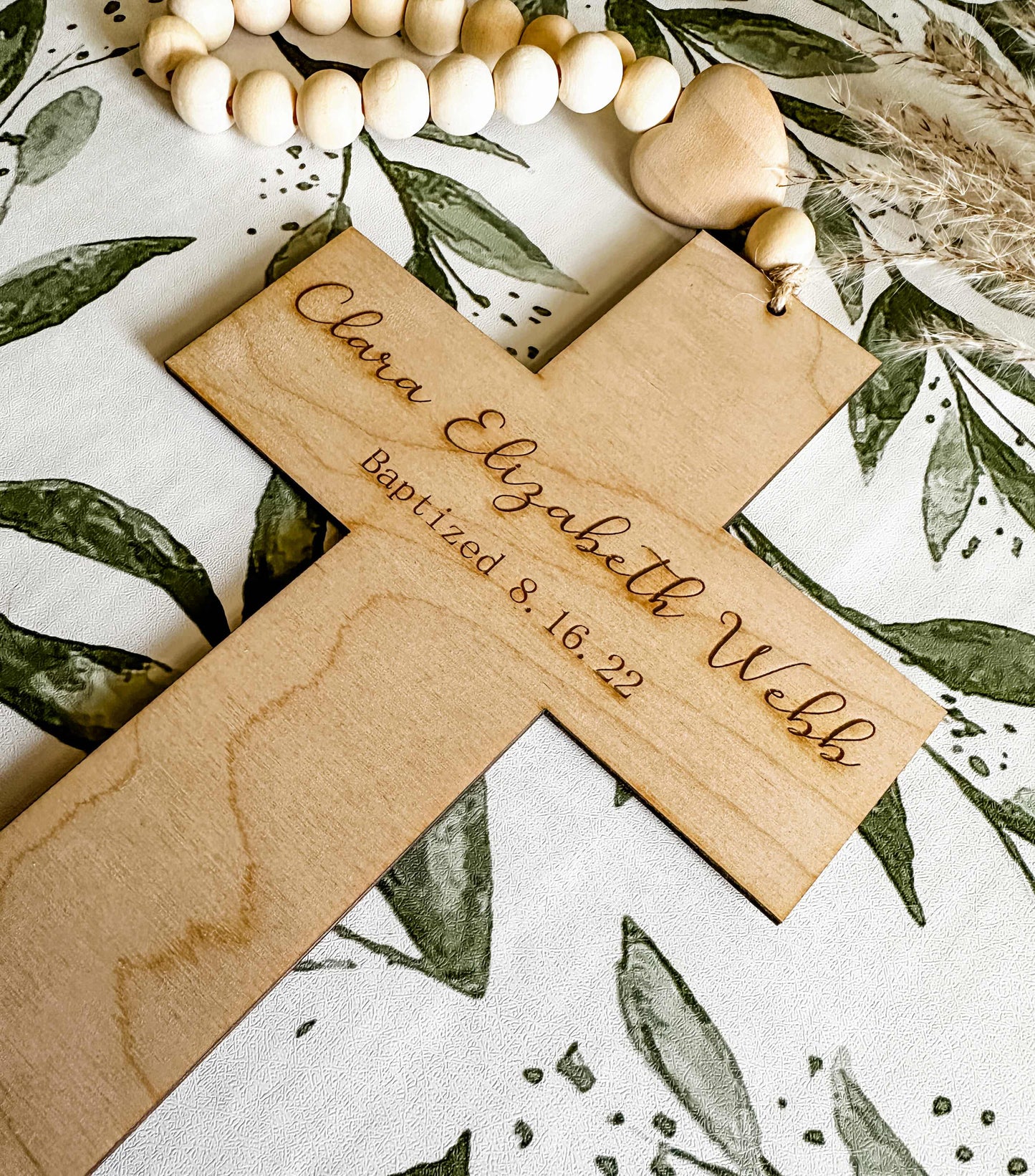 Engraved Baptism Cross, "Clara"