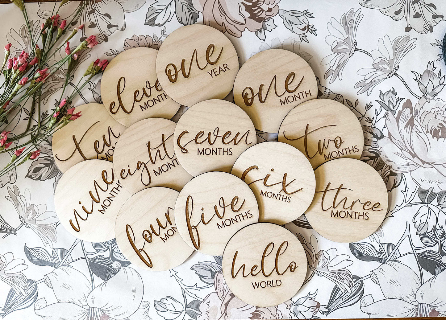 Engraved Monthly Milestone Markers