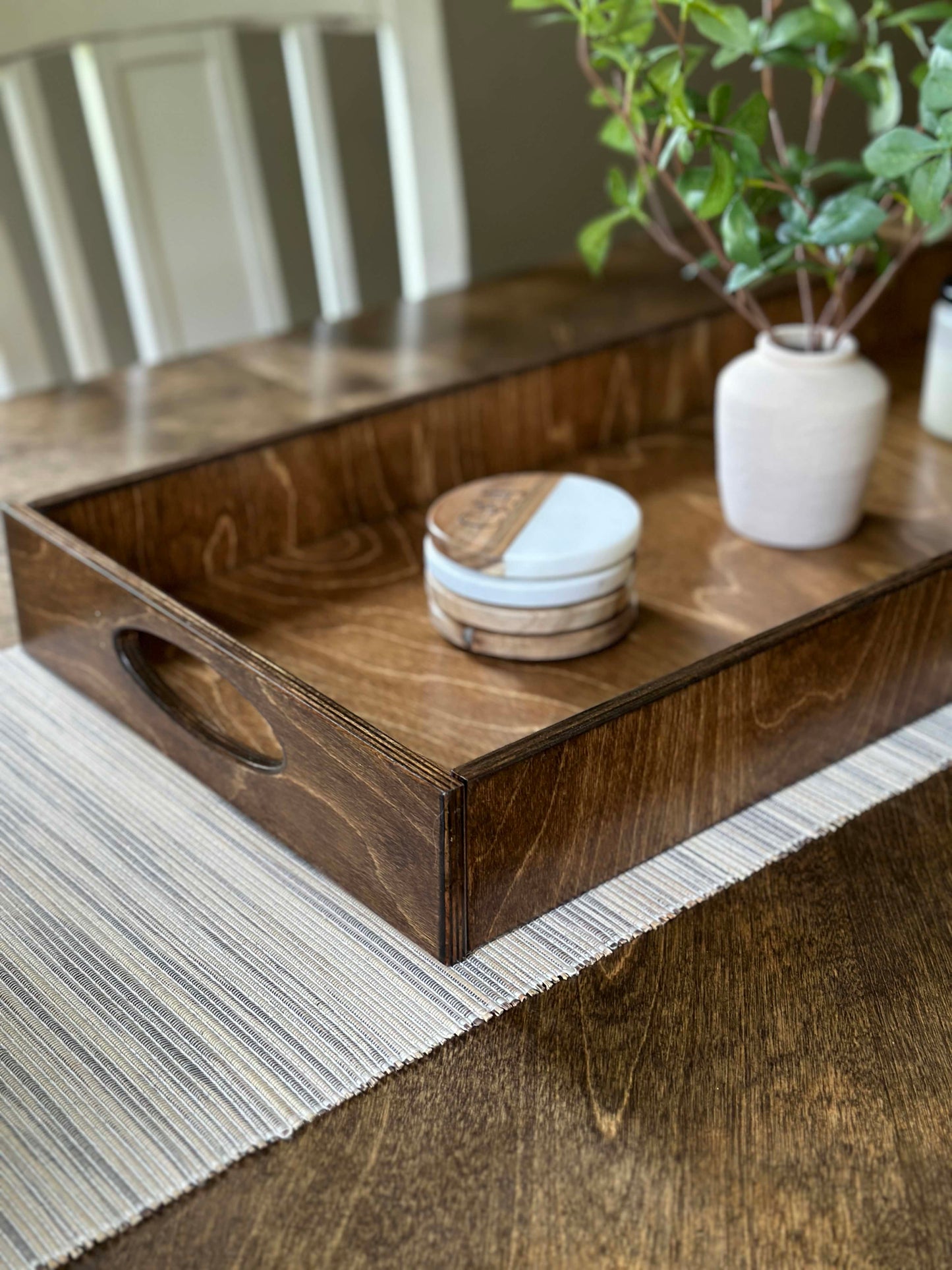 Counter Organizer Tray in Warm Brown