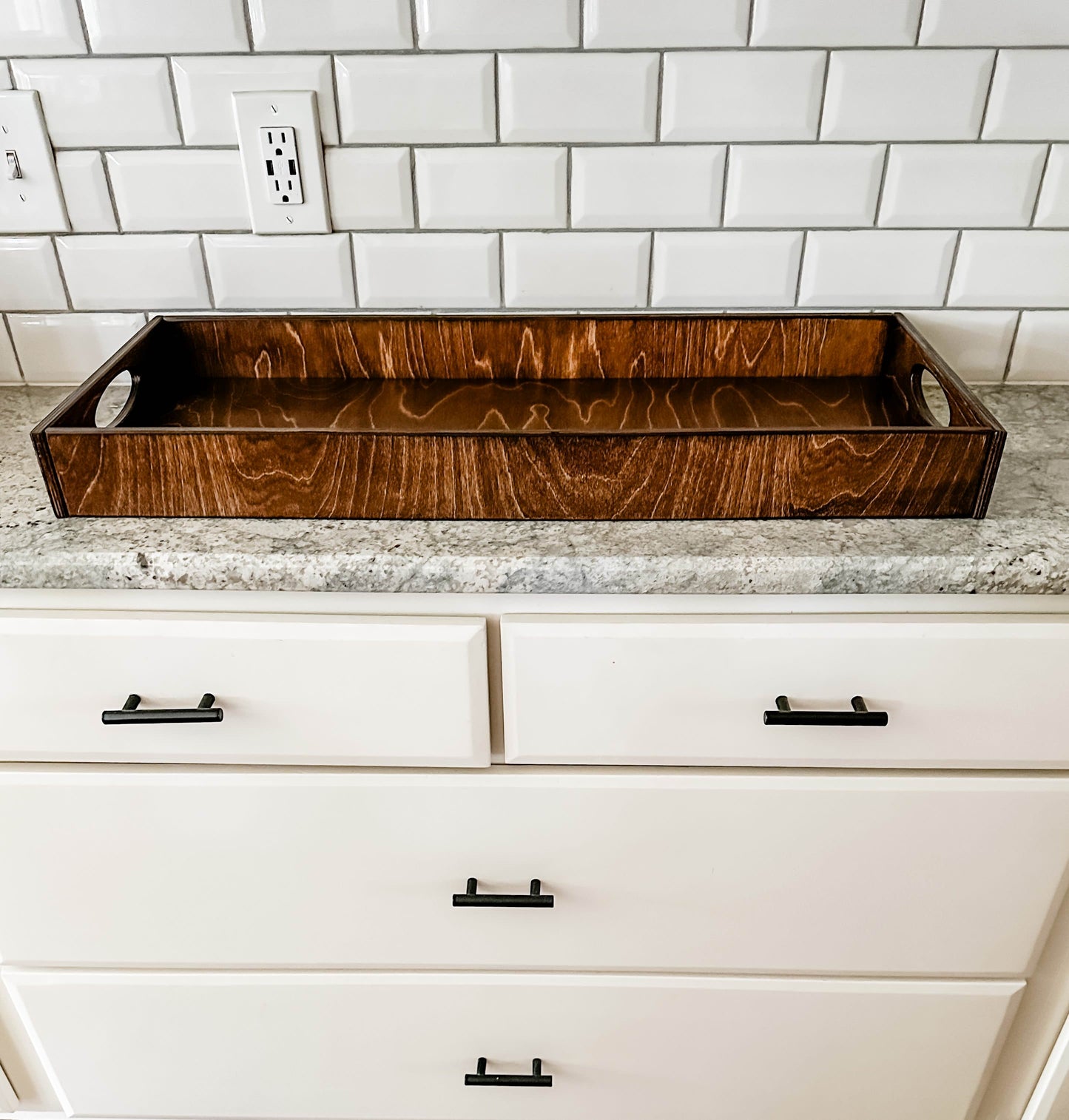 Counter Organizer Tray in Warm Brown