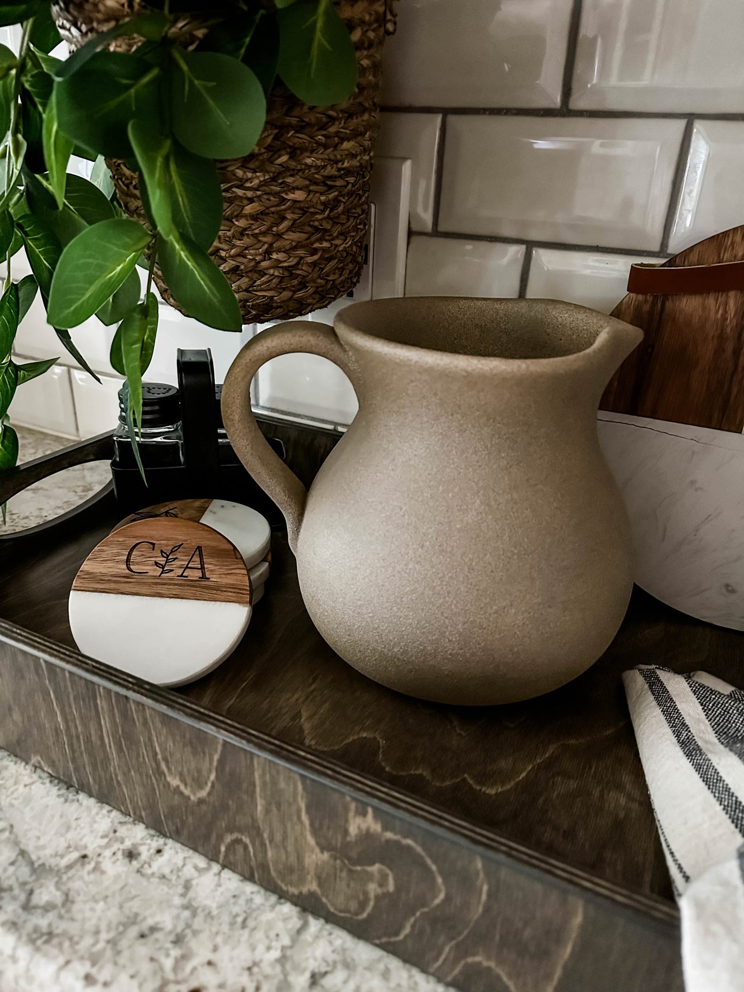 Counter Organizer Tray in Aged Barrel