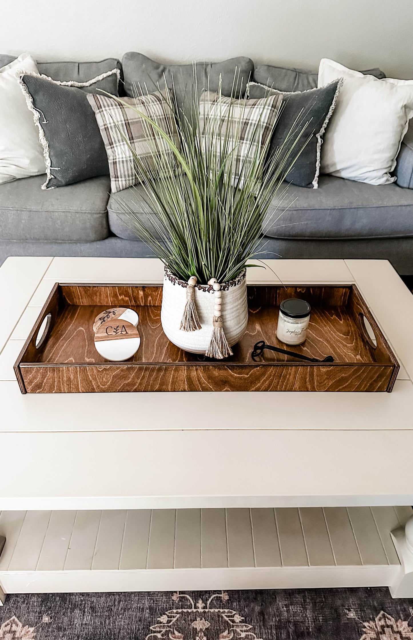 Counter Organizer Tray in Warm Brown