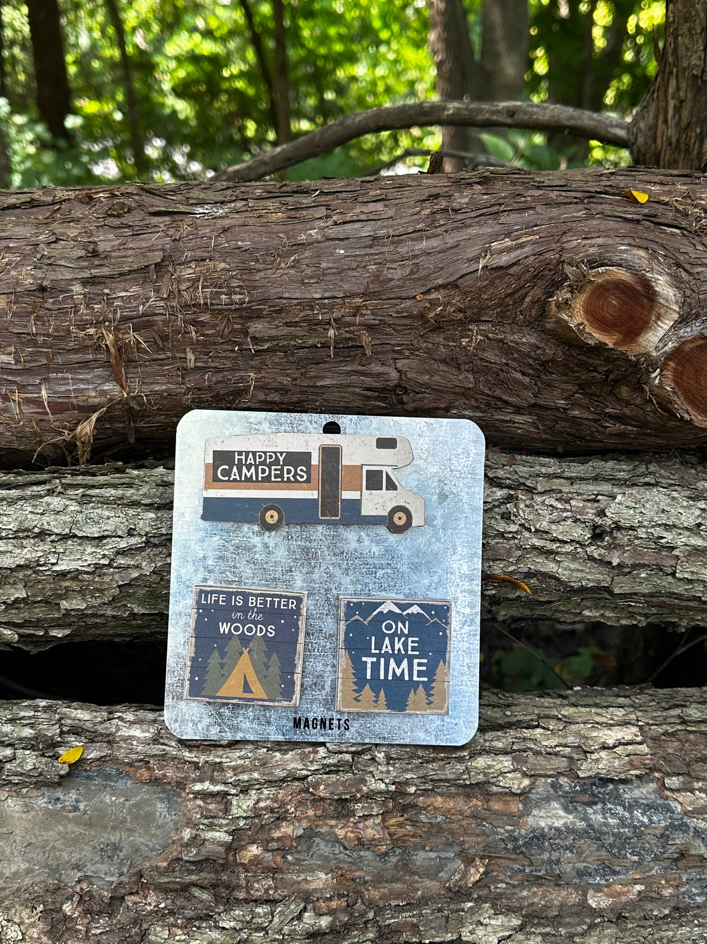 Rustic Happy Campers Magnet Set of Three