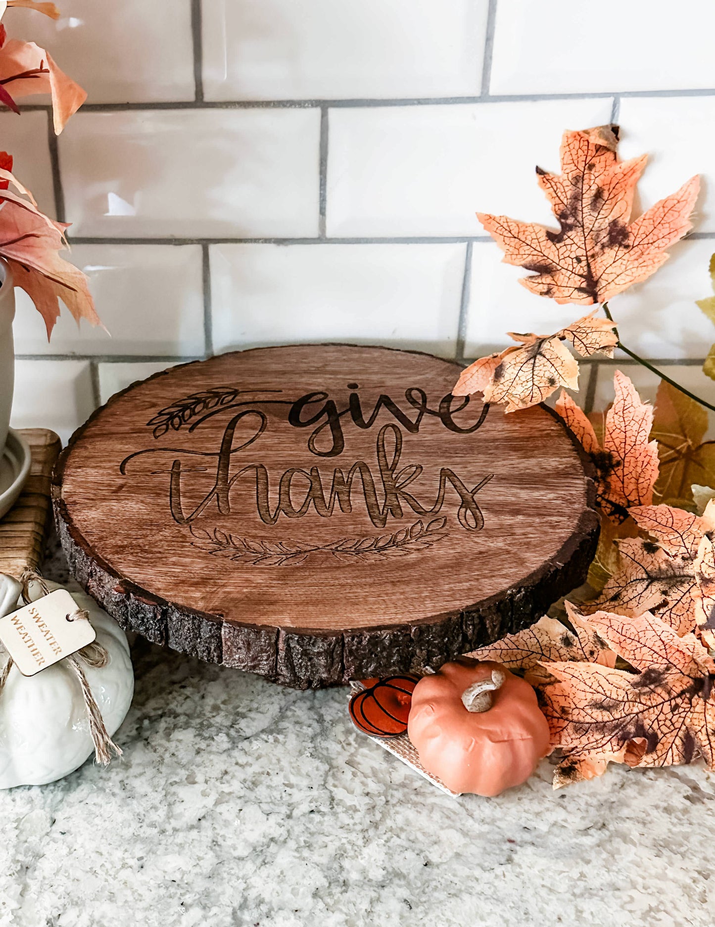 "Give Thanks" Cake Stand