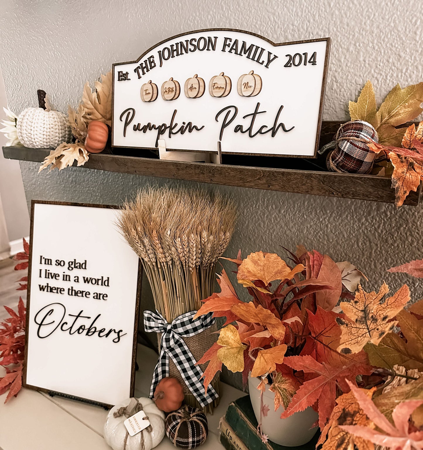 Engraved Family Name Pumpkin Patch Sign
