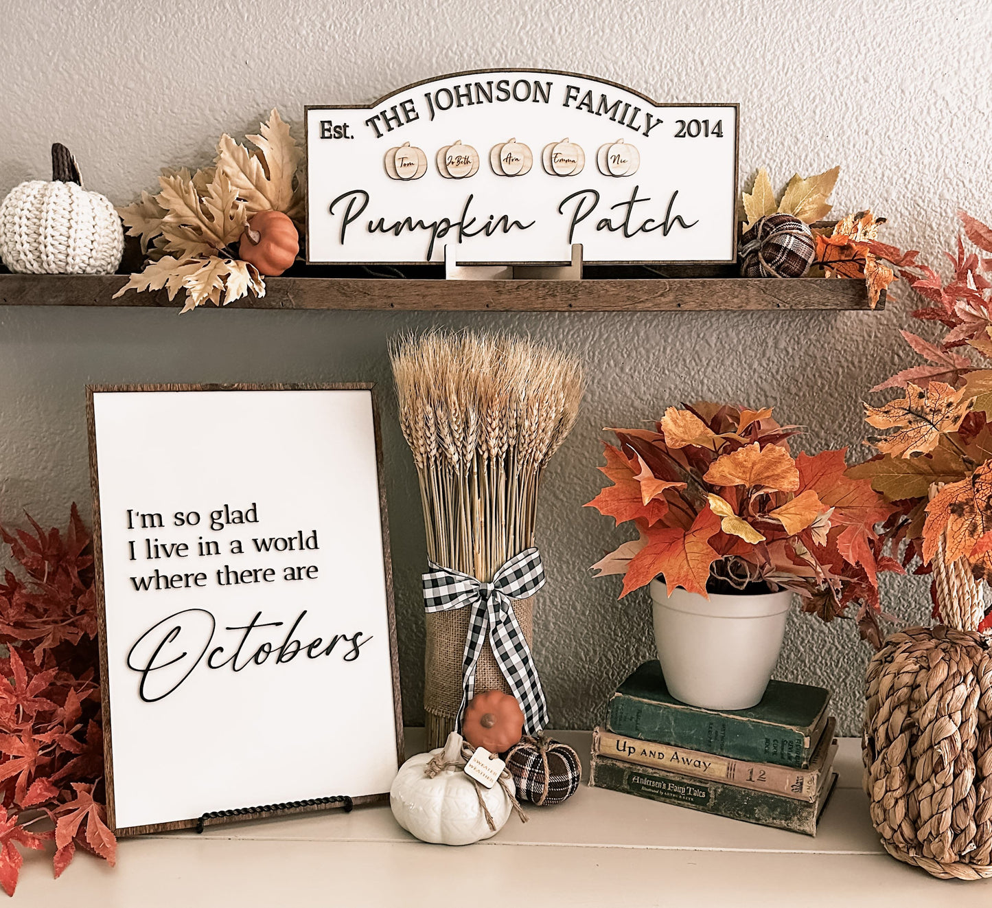 Engraved Family Name Pumpkin Patch Sign