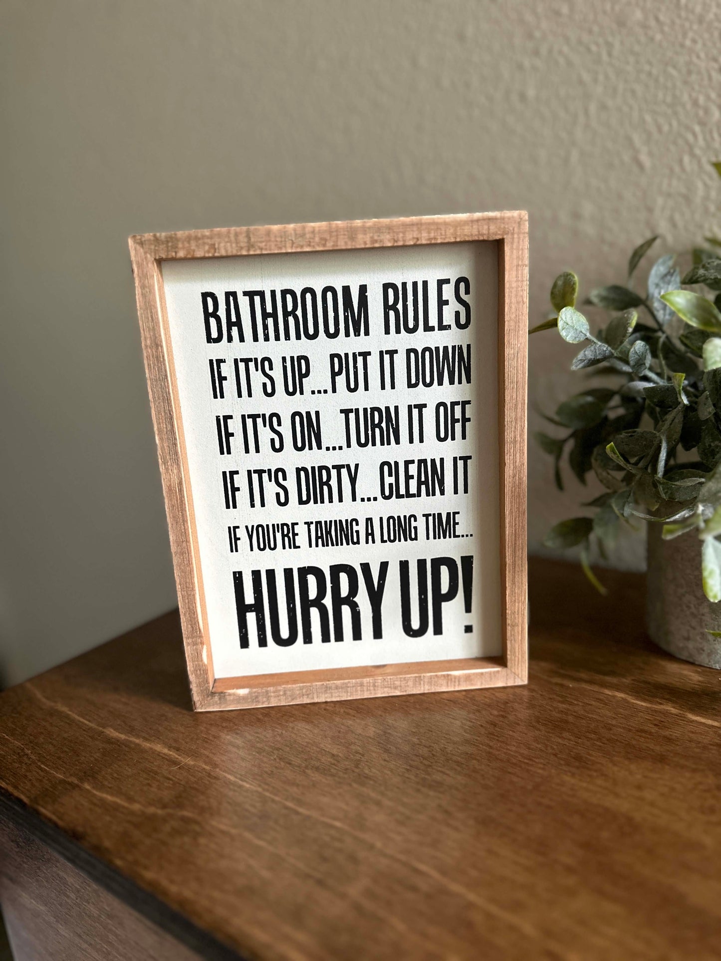Bathroom Rules Sign