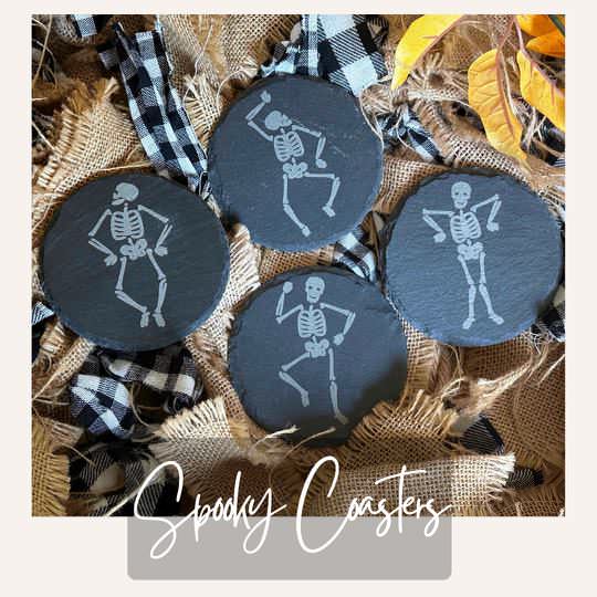 Engraved Skeleton/Halloween Coasters