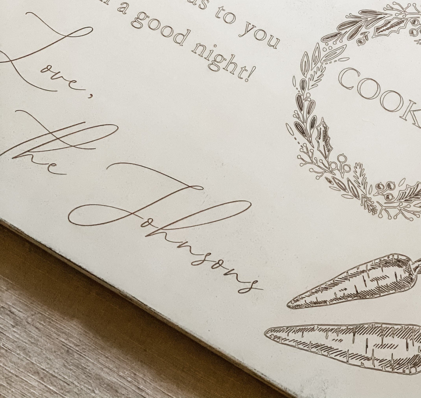 "Dear Santa" Serving Tray, Distressed Ivory