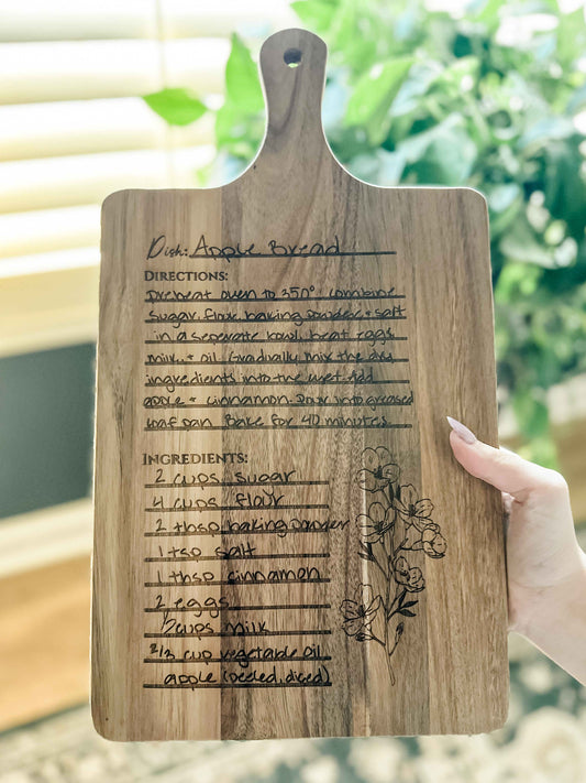 Custom Engraved Recipe Cutting Board