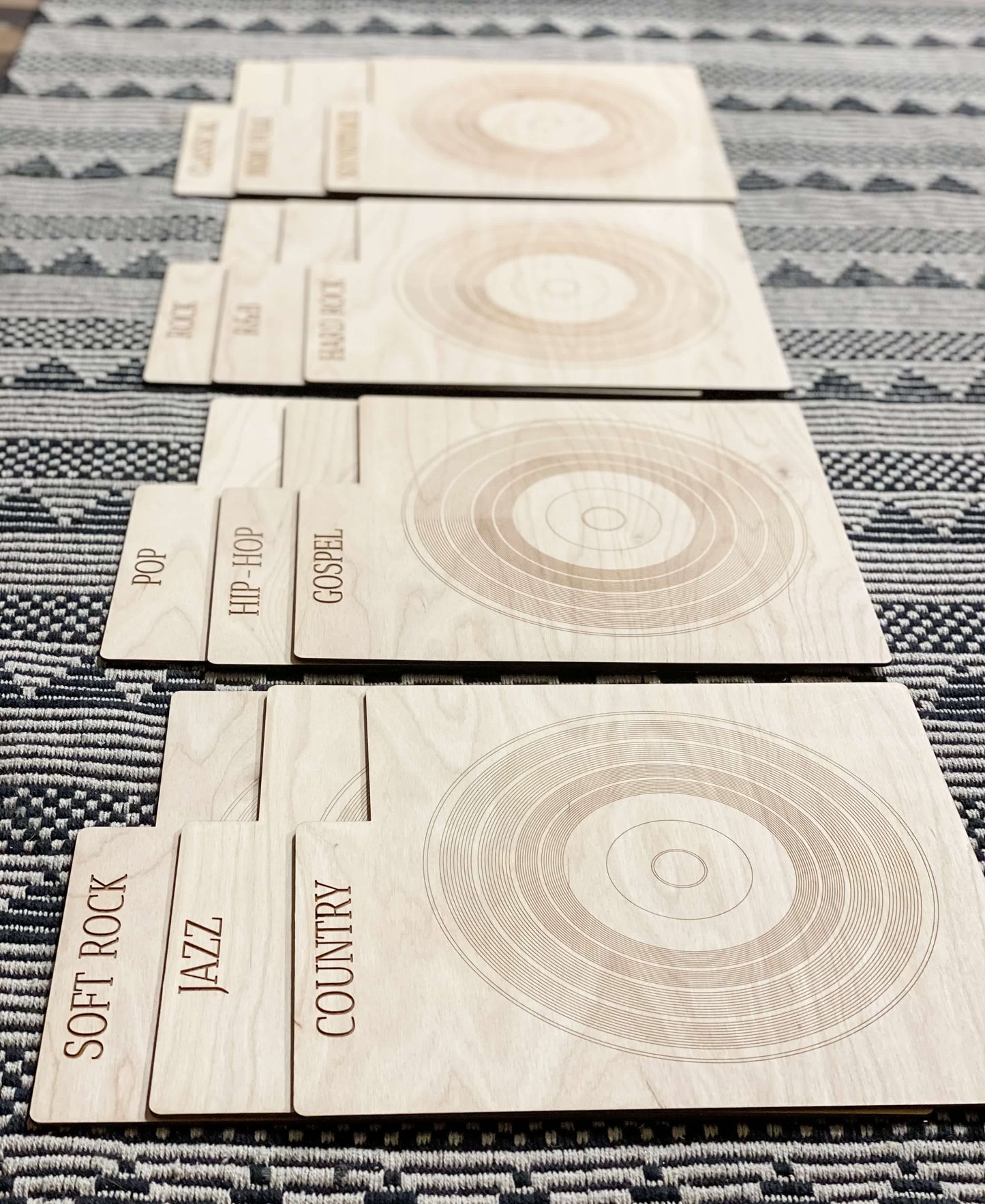 Vinyl Album Dividers, Raw Wood
