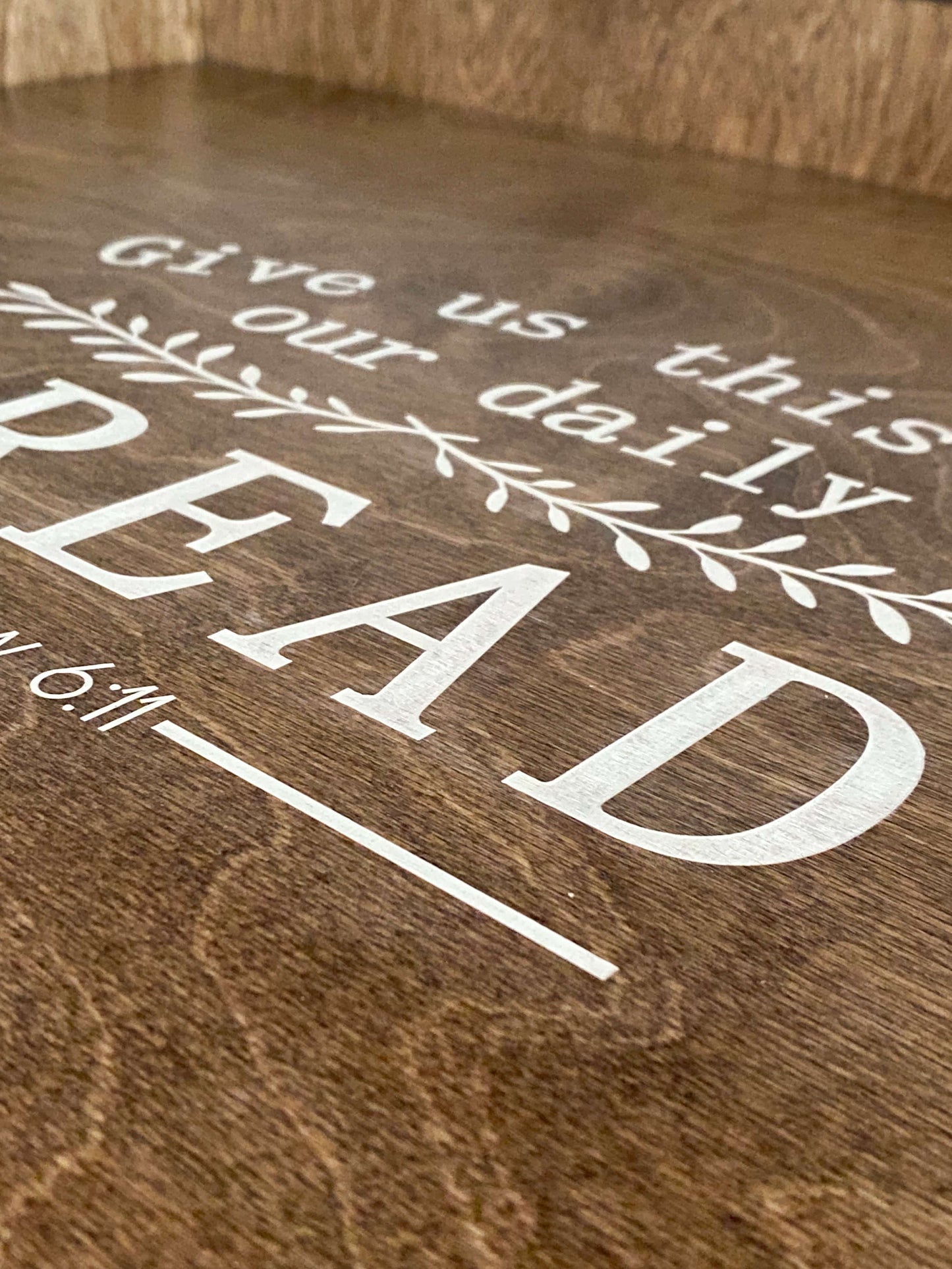 Raised Edge Warm Brown Stove Cover Matthew 6:11 Daily Bread