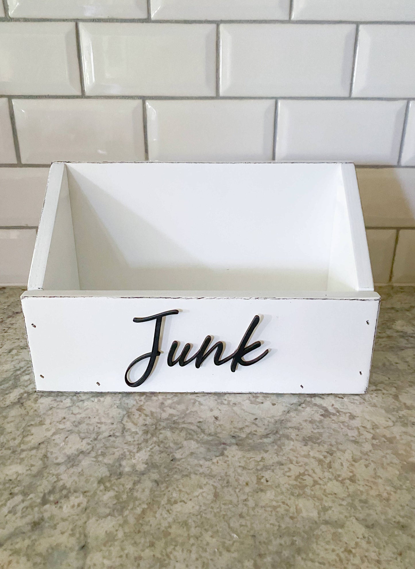 Modern Farmhouse Style Junk Caddy Distressed Finish