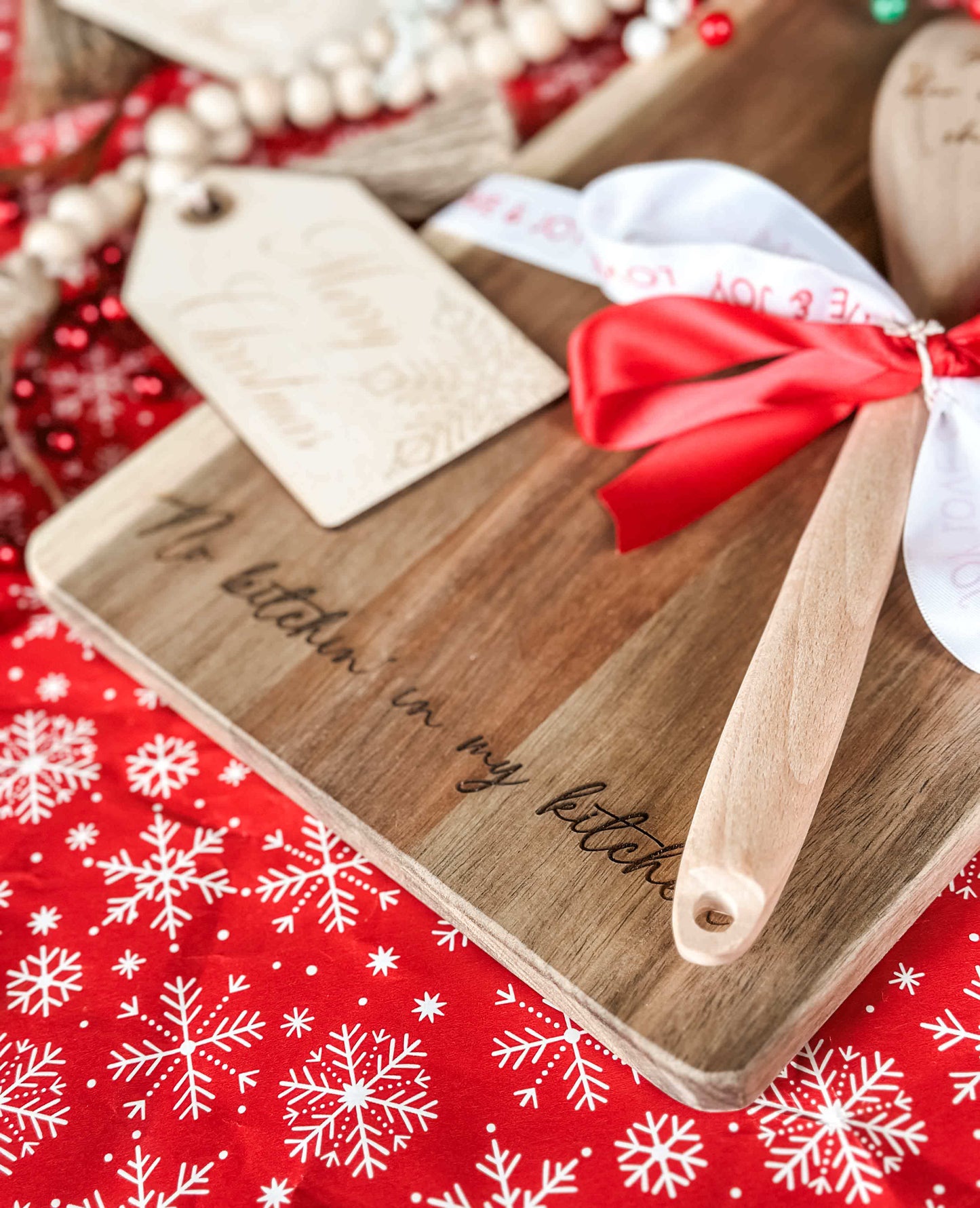 Engraved Cutting Board + Wooden Spoon Gift Set