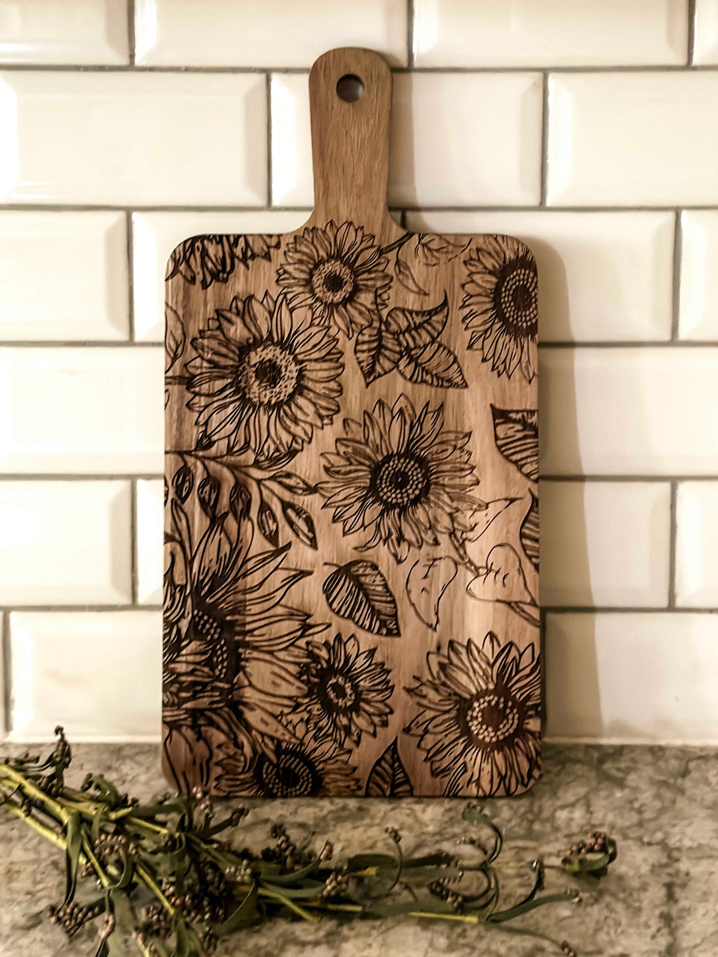 Sunflower Cutting Board & Spoon Set