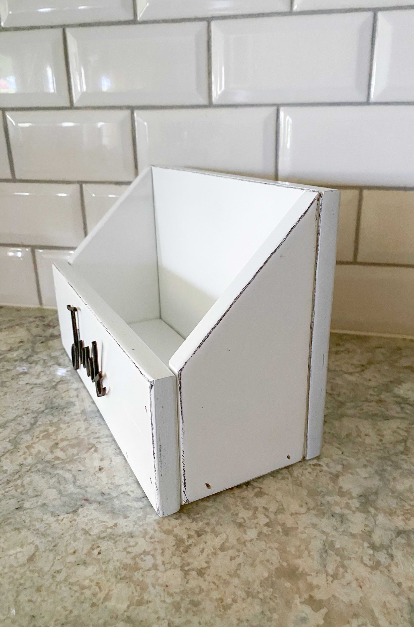 Modern Farmhouse Style Junk Caddy Distressed Finish