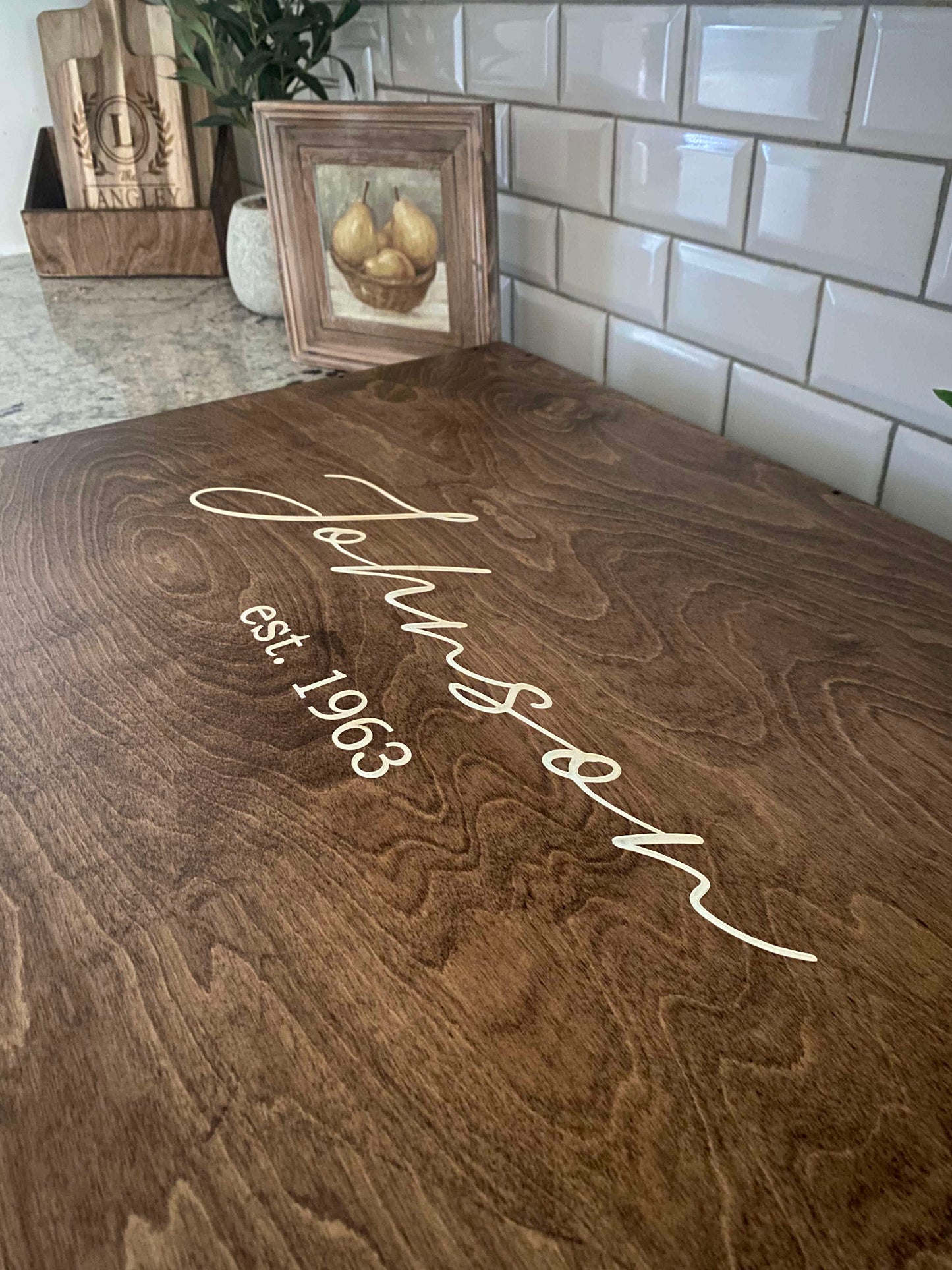 Personalized "Valencia" Stove Cover, Warm Brown + Soft White