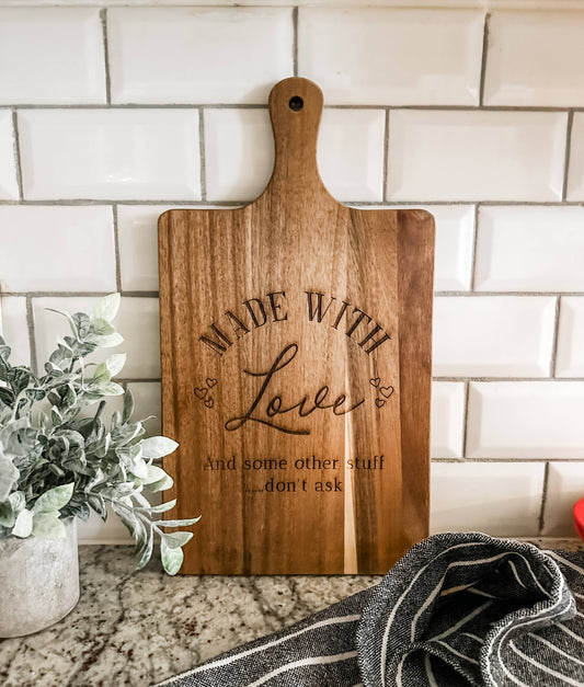 Made with love cutting board