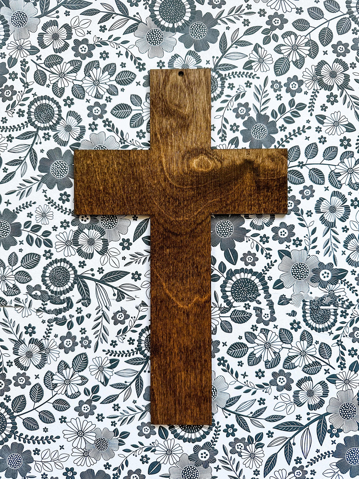 Minimalist Wooden Cross in Warm Brown