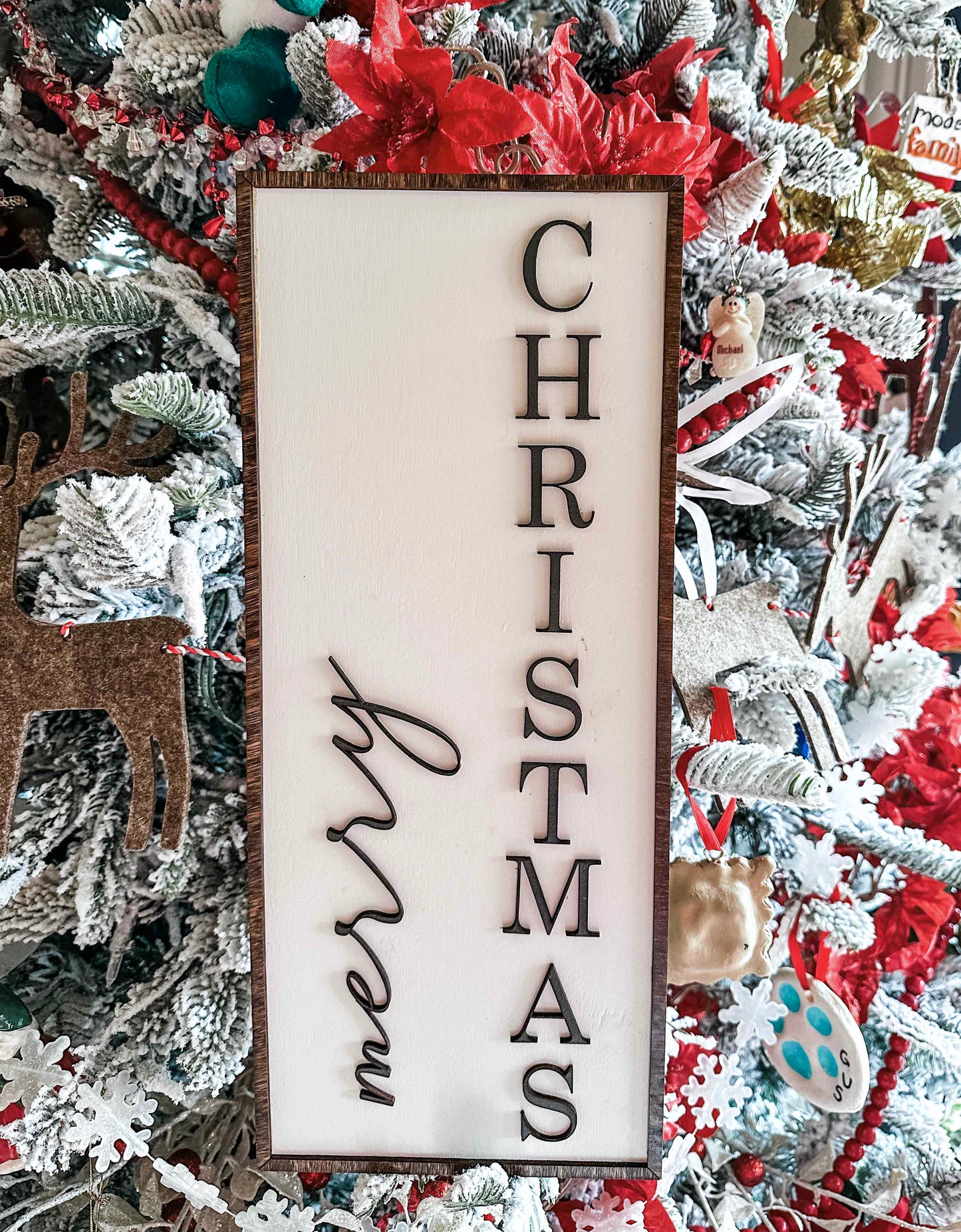 Handmade Minimalist Merry Christmas Sign