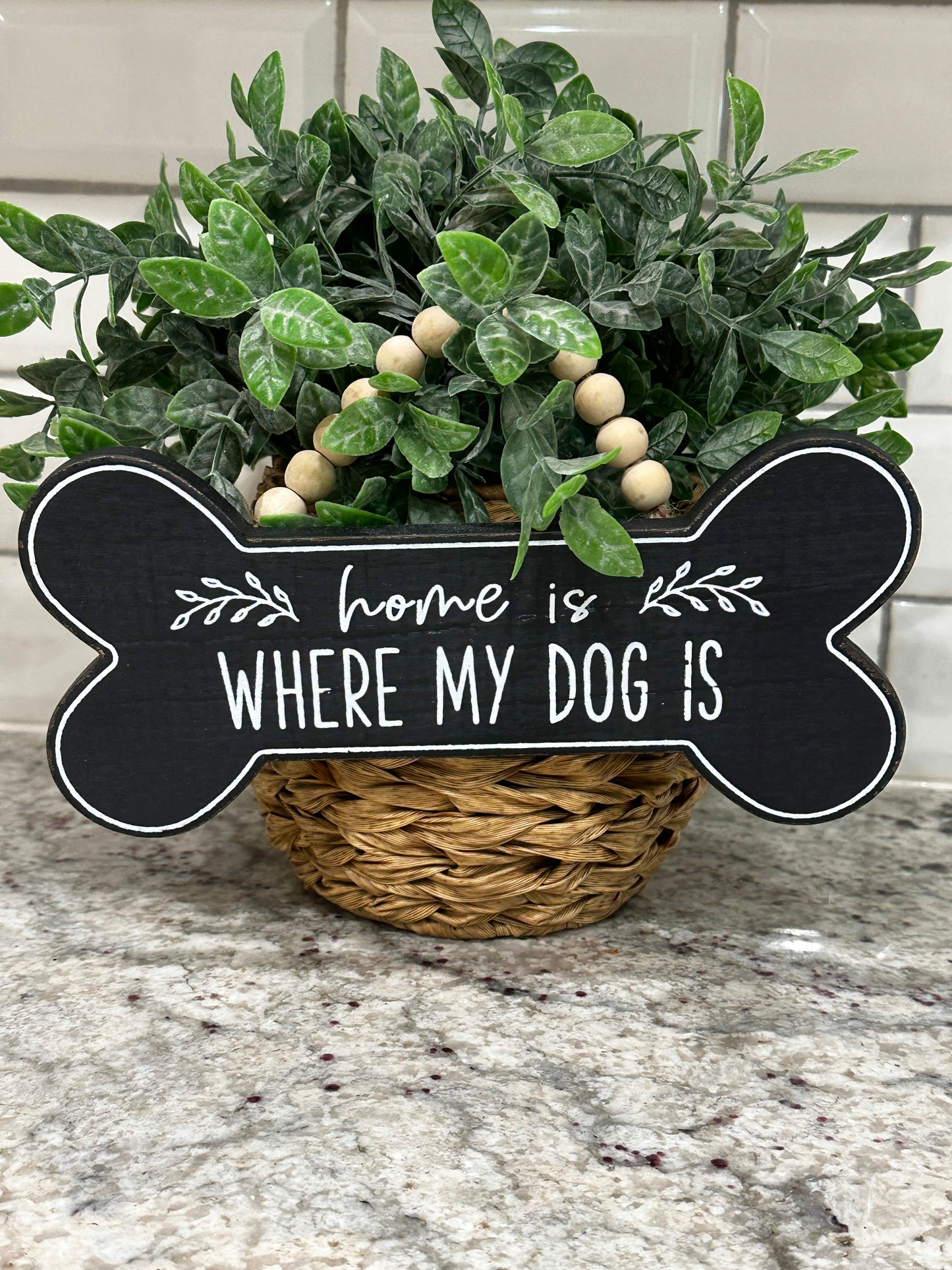 How is where my dog is wall sign with beads