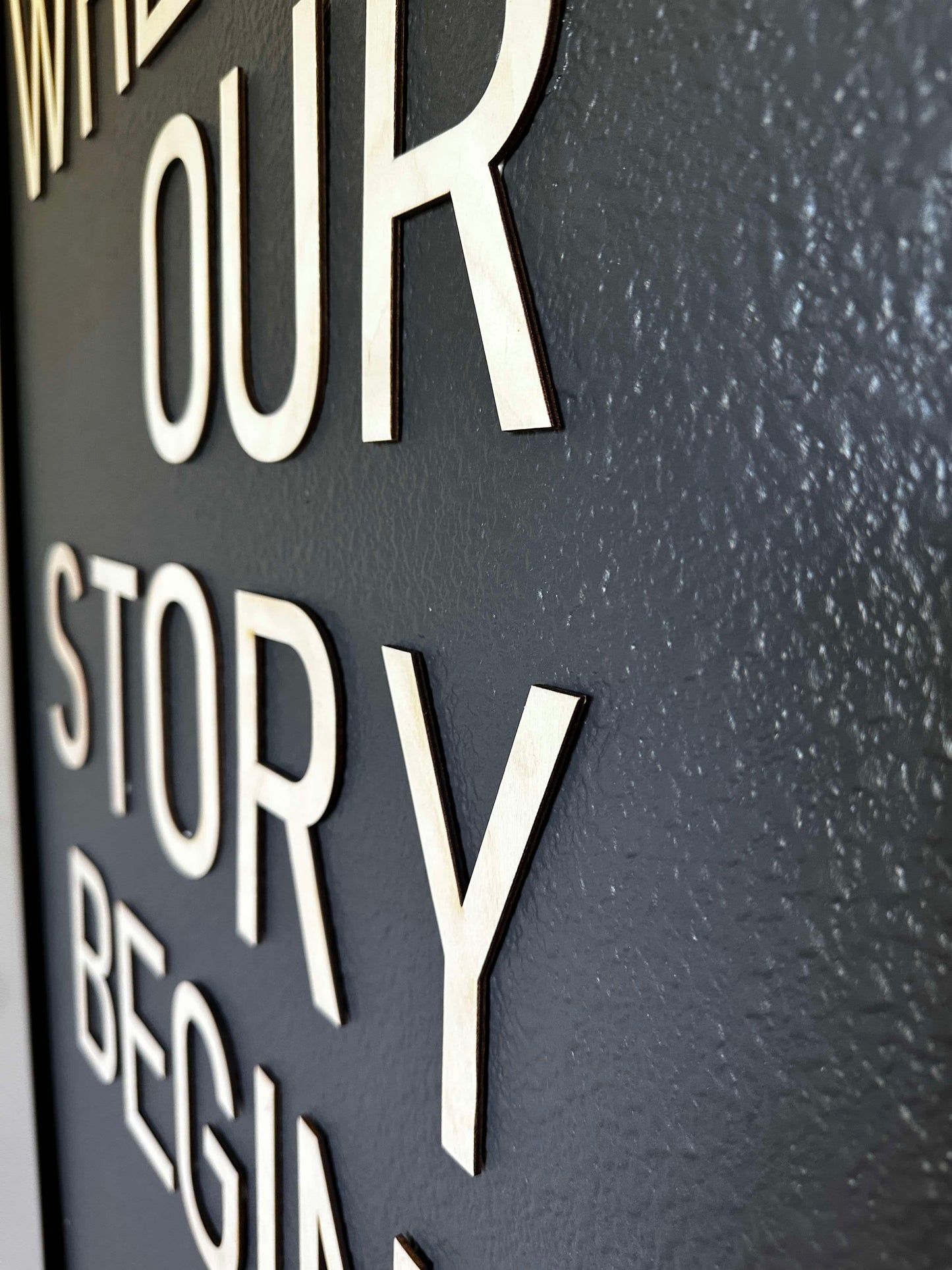 Home is where our story begins, alphabet word wall art