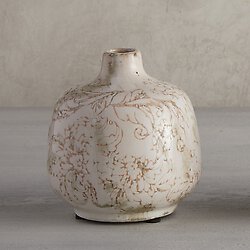 Cream Floral Bud Vase