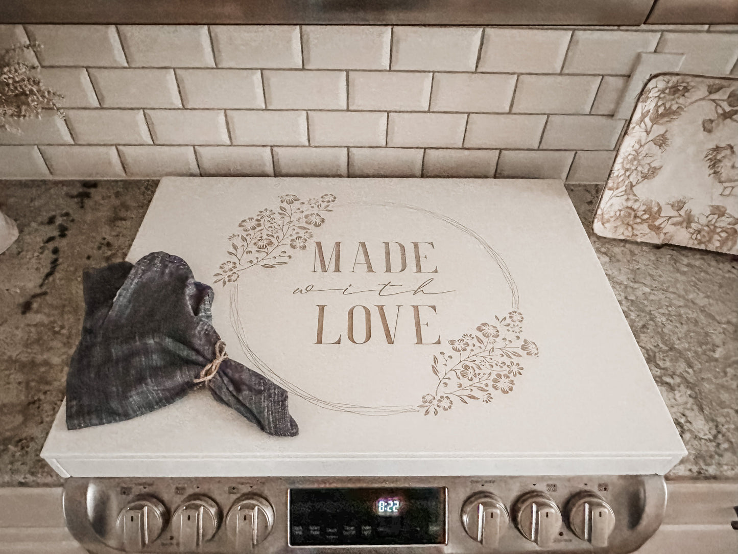 Engraved RV Stove Cover for Small Stovetops