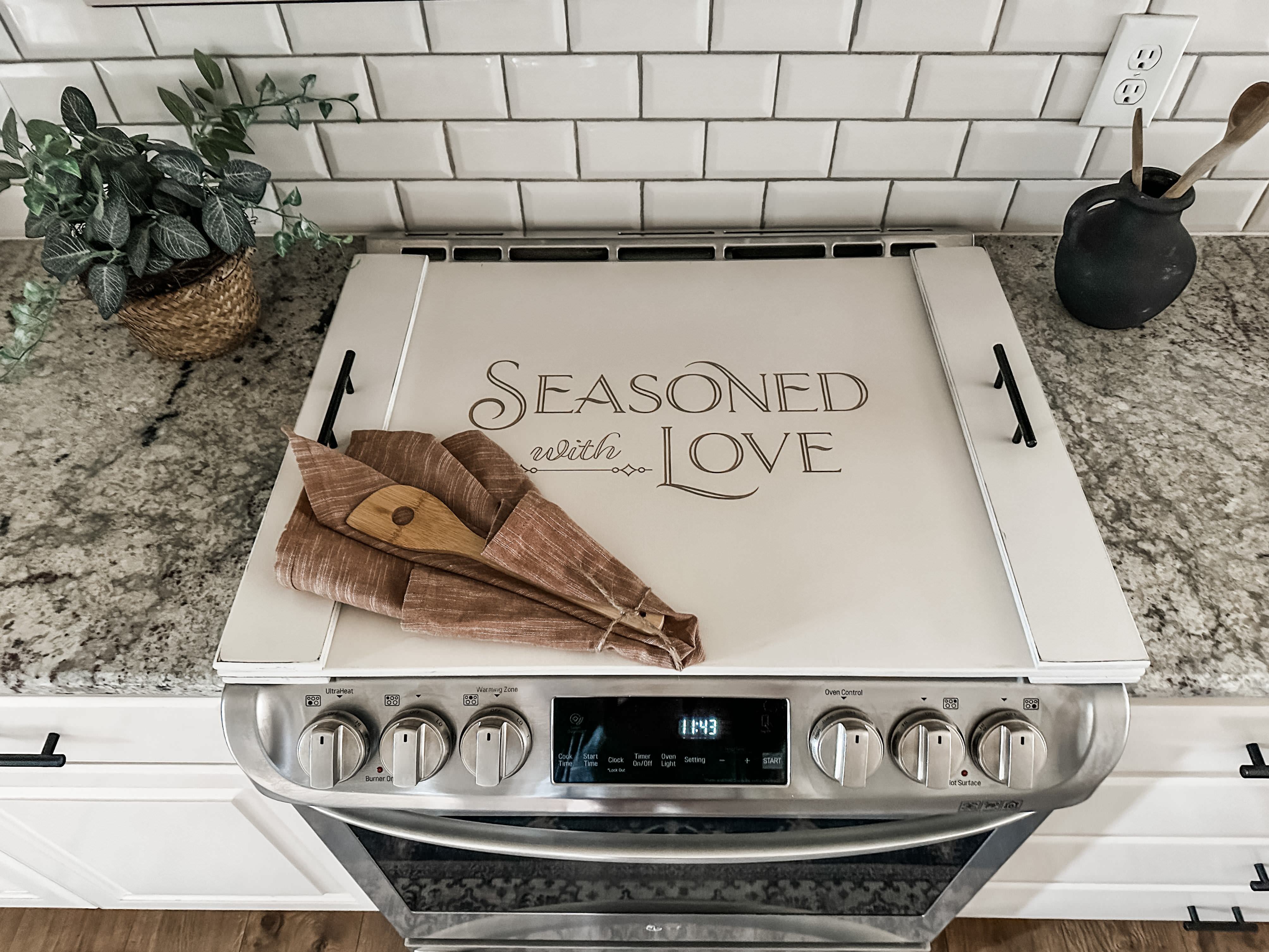 Stove Cover: Seasoned With Love - The Rustic Brush