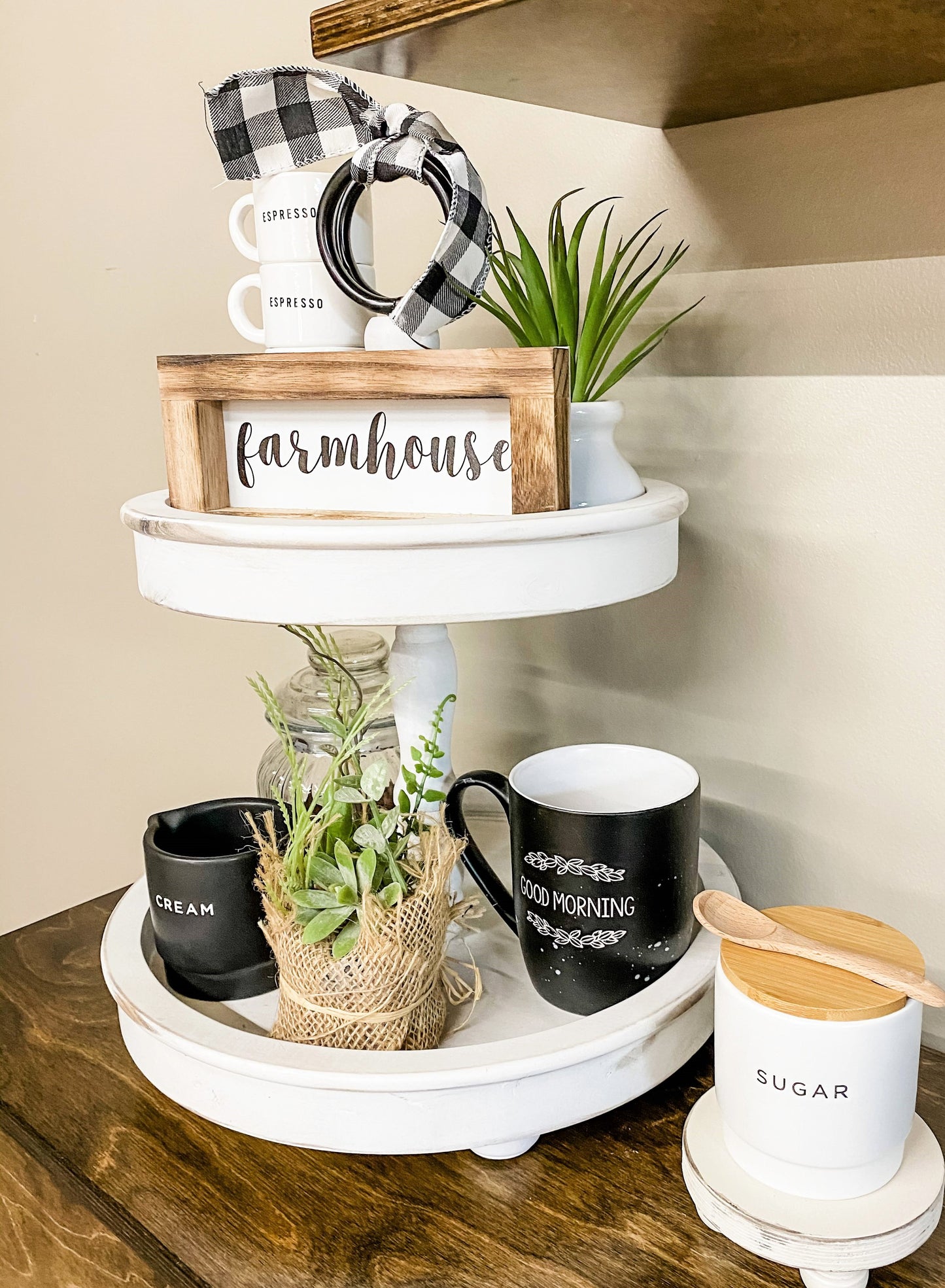 Farmhouse Style Tiered Tray